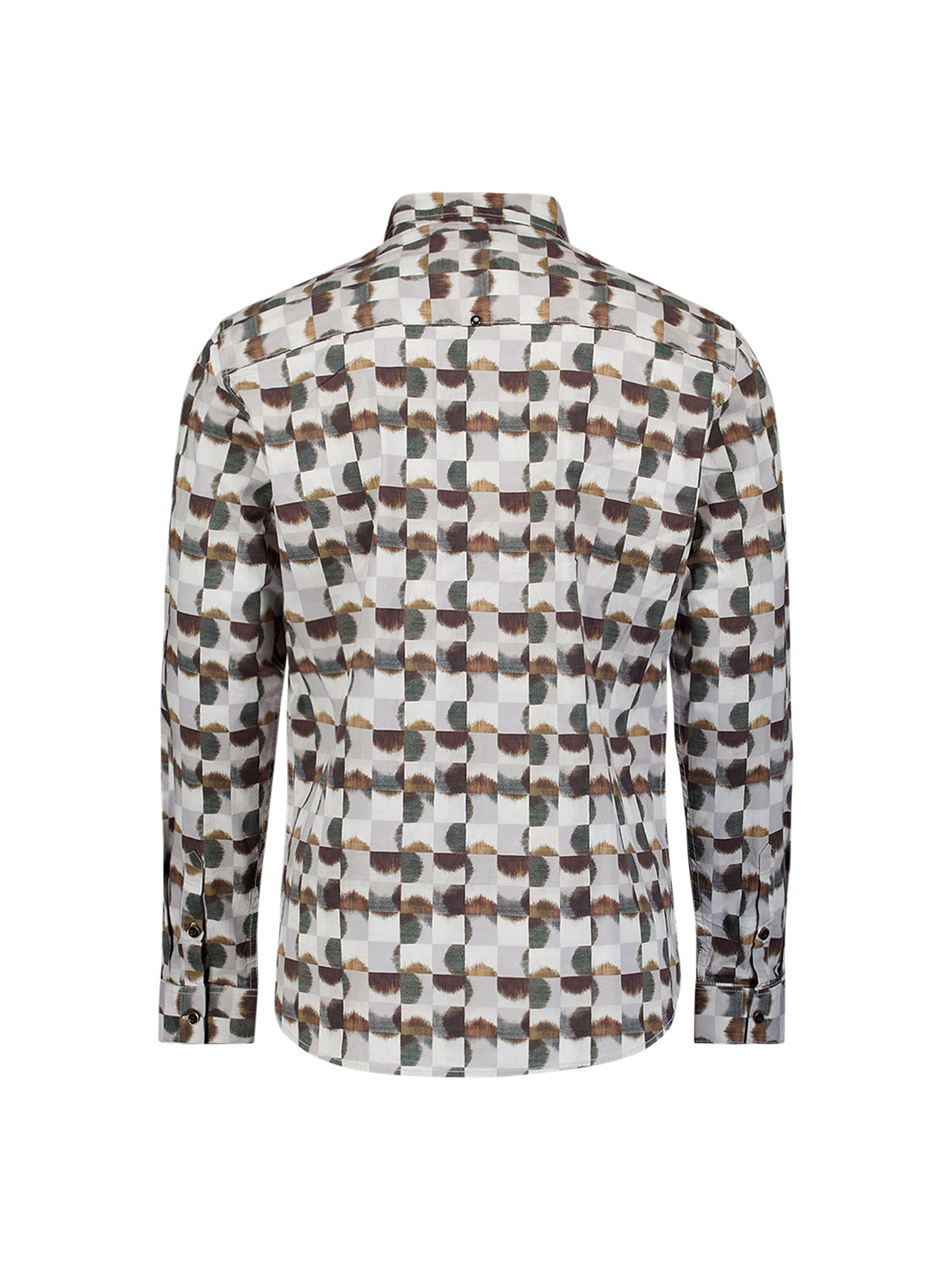 Overhemd met all-over stretchprint | Karamel
