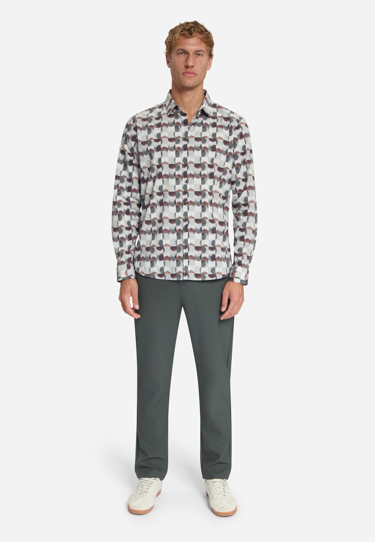 Overhemd met all-over stretchprint | Cayenne