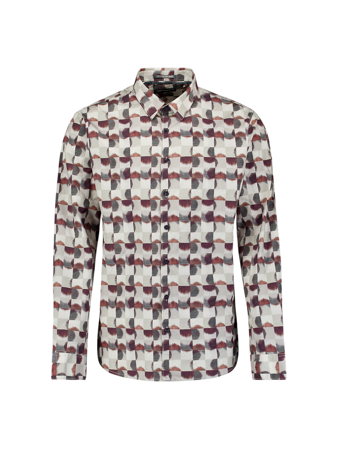 Overhemd met all-over stretchprint | Cayenne