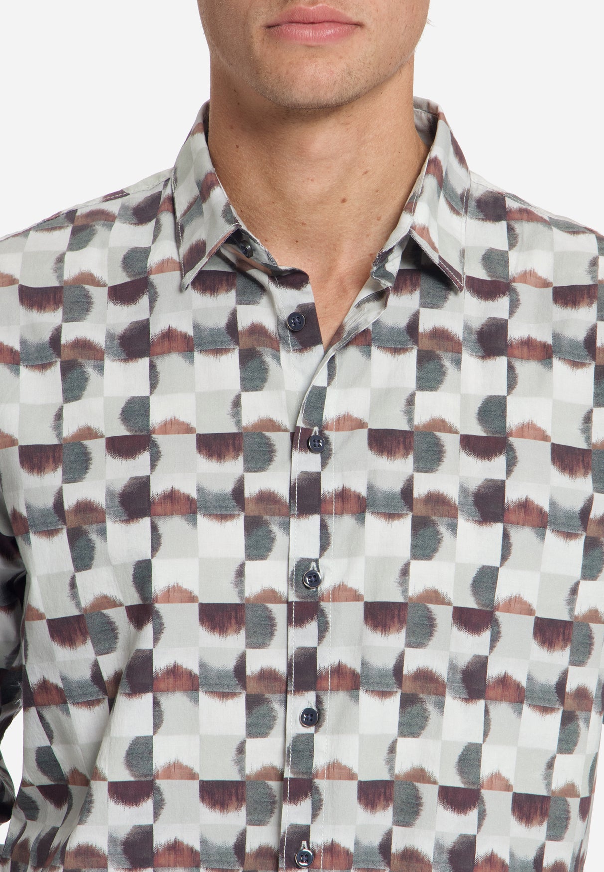 Overhemd met all-over stretchprint | Cayenne