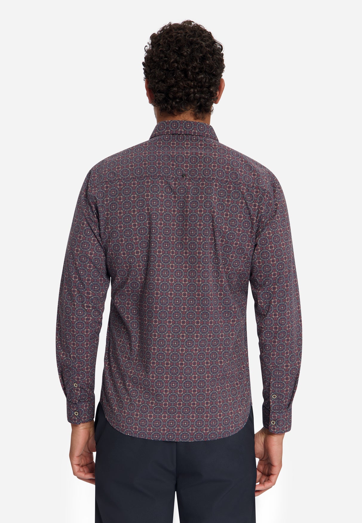 Geometrisch Print Stretch Overhemd | Cayenne