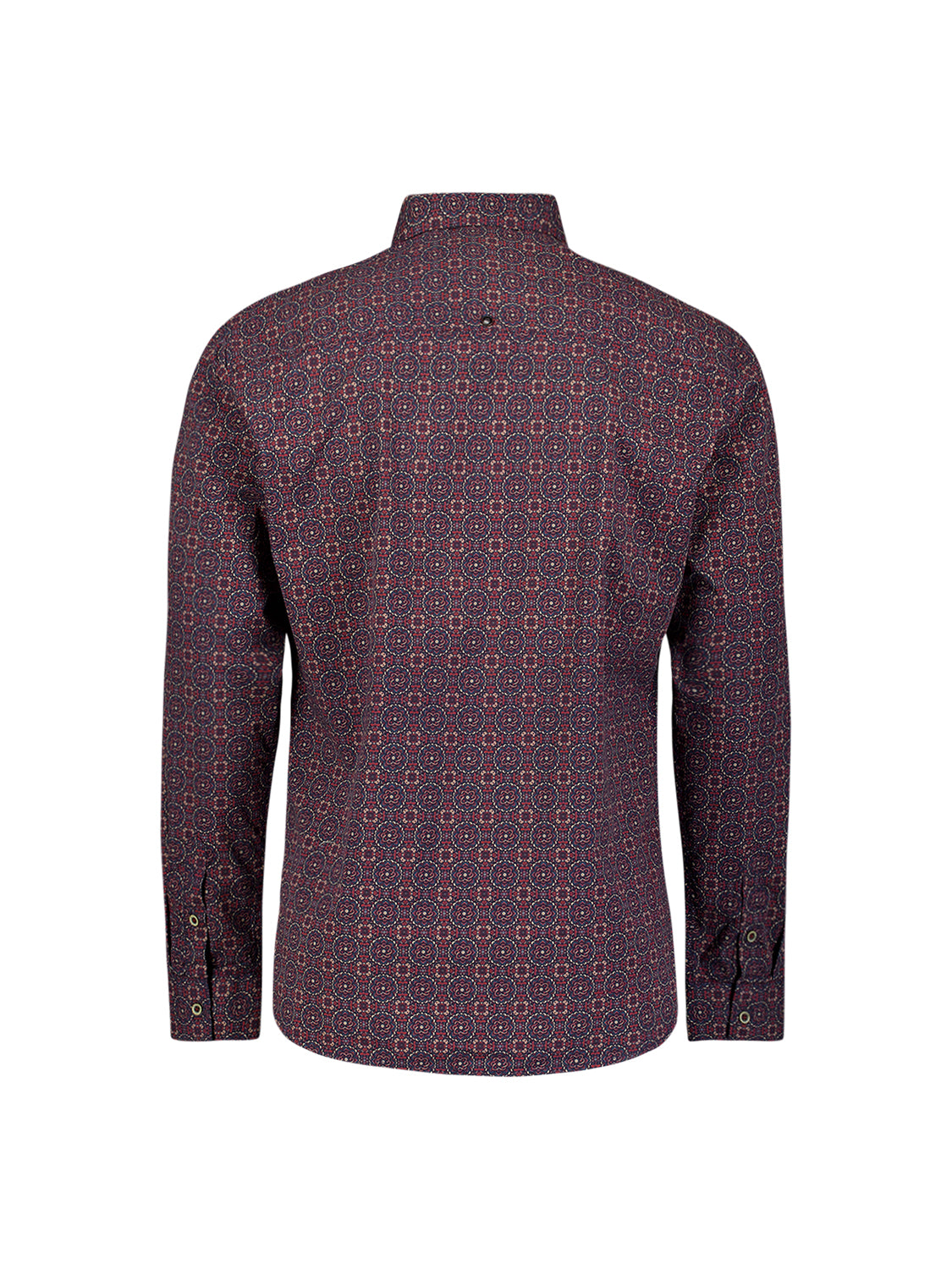 Geometrisch Print Stretch Overhemd | Cayenne