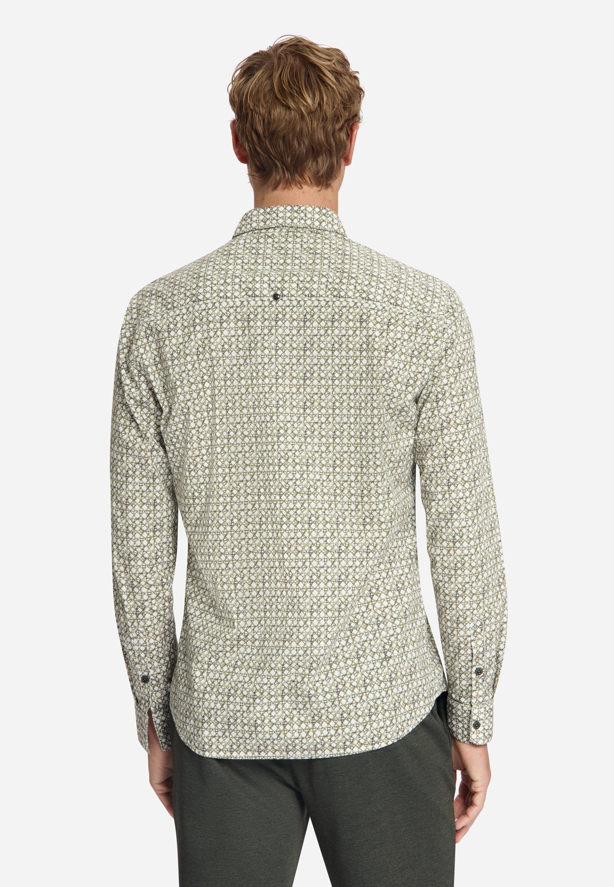 Geprint Stretch Overhemd | Moss