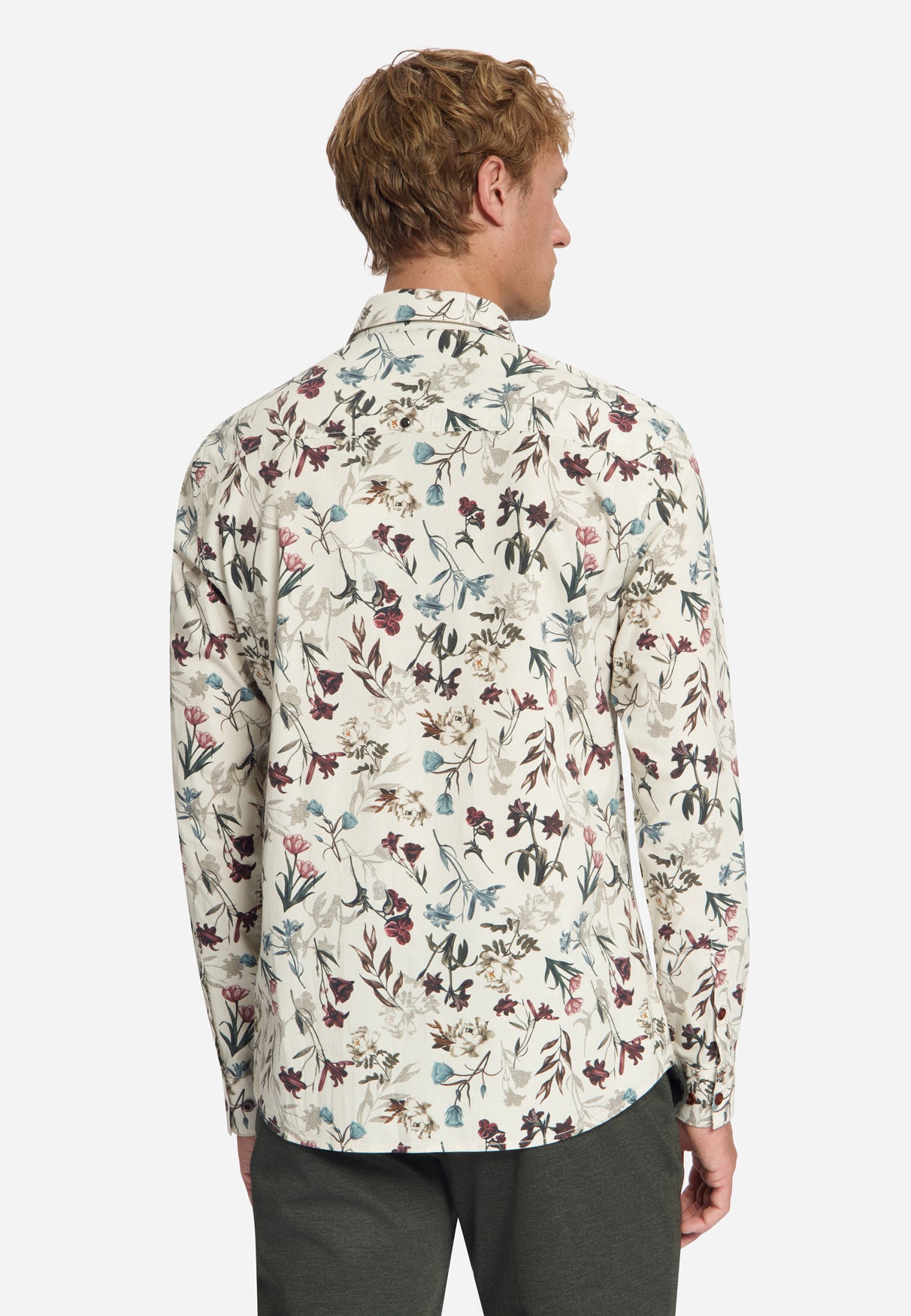Bedrukt stretchshirt | Stone