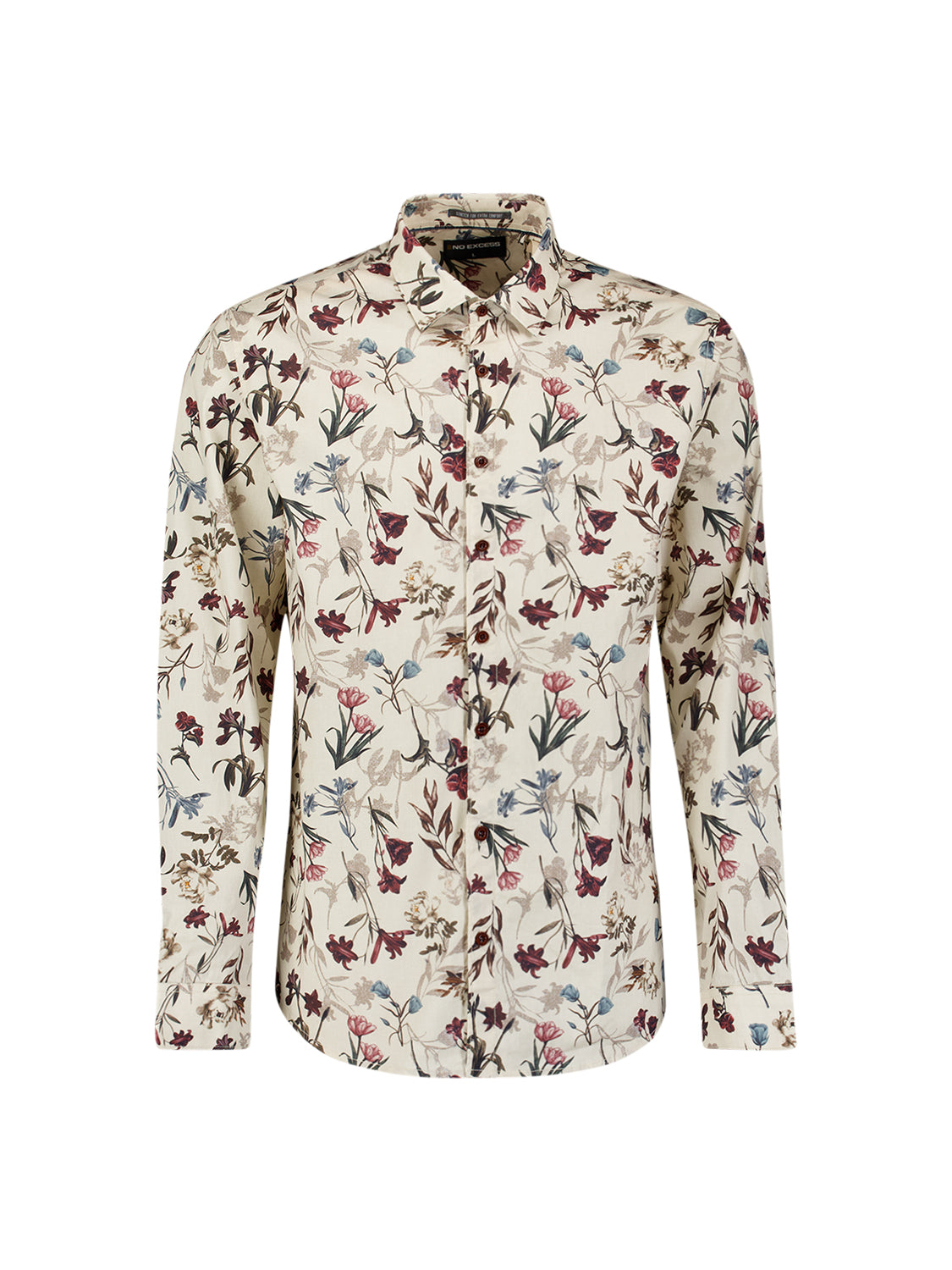 Bedrukt stretchshirt | Stone