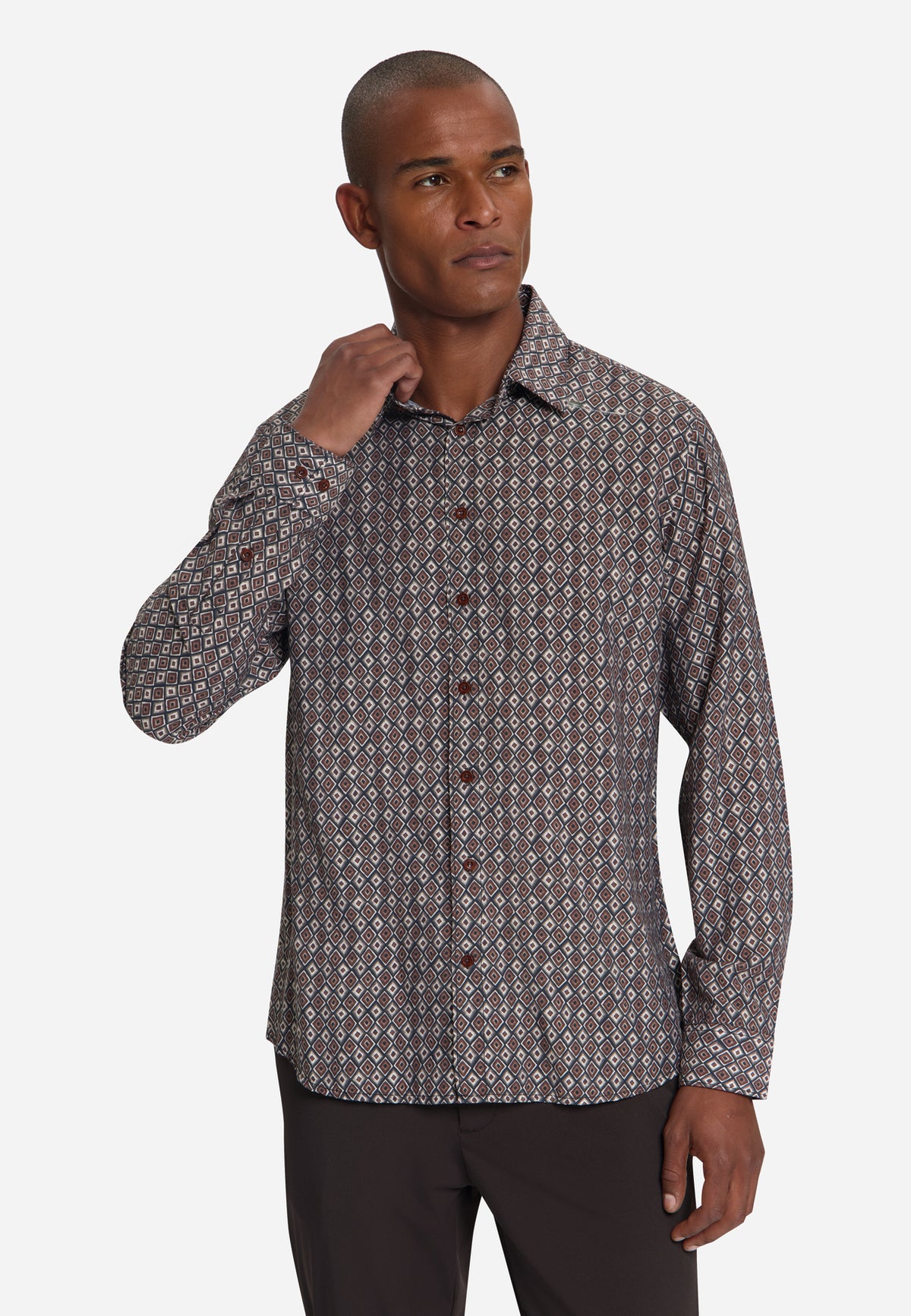 Overhemd met all-over print | Light Brown