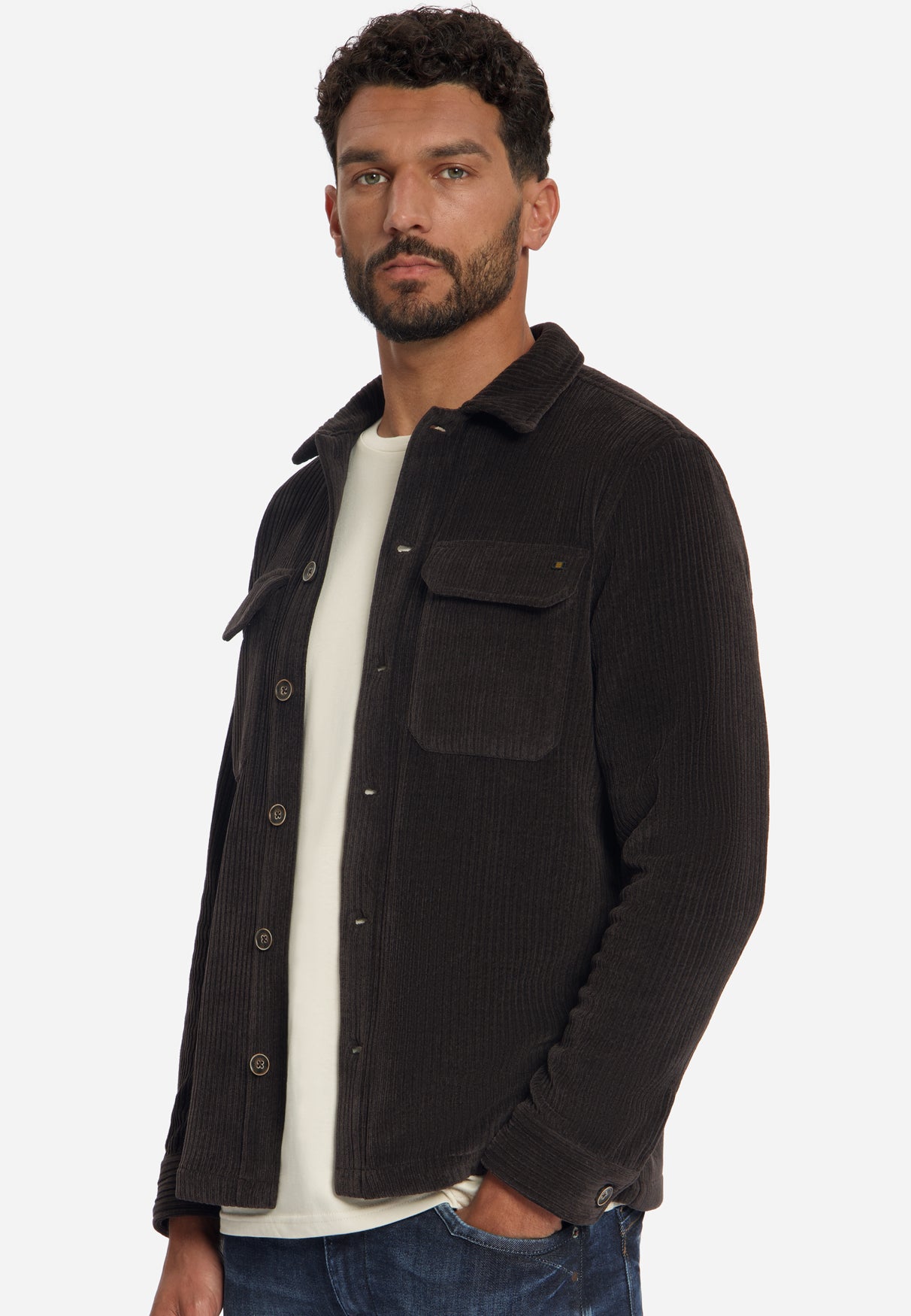 Stretch Cord Overshirt | Earth