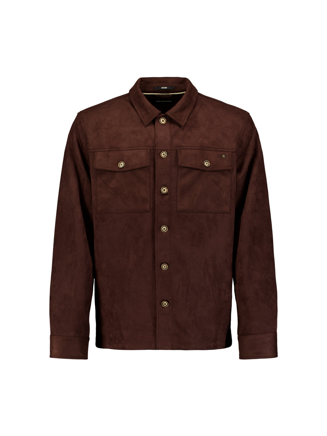Overshirt met suèdelook | Dark Brown