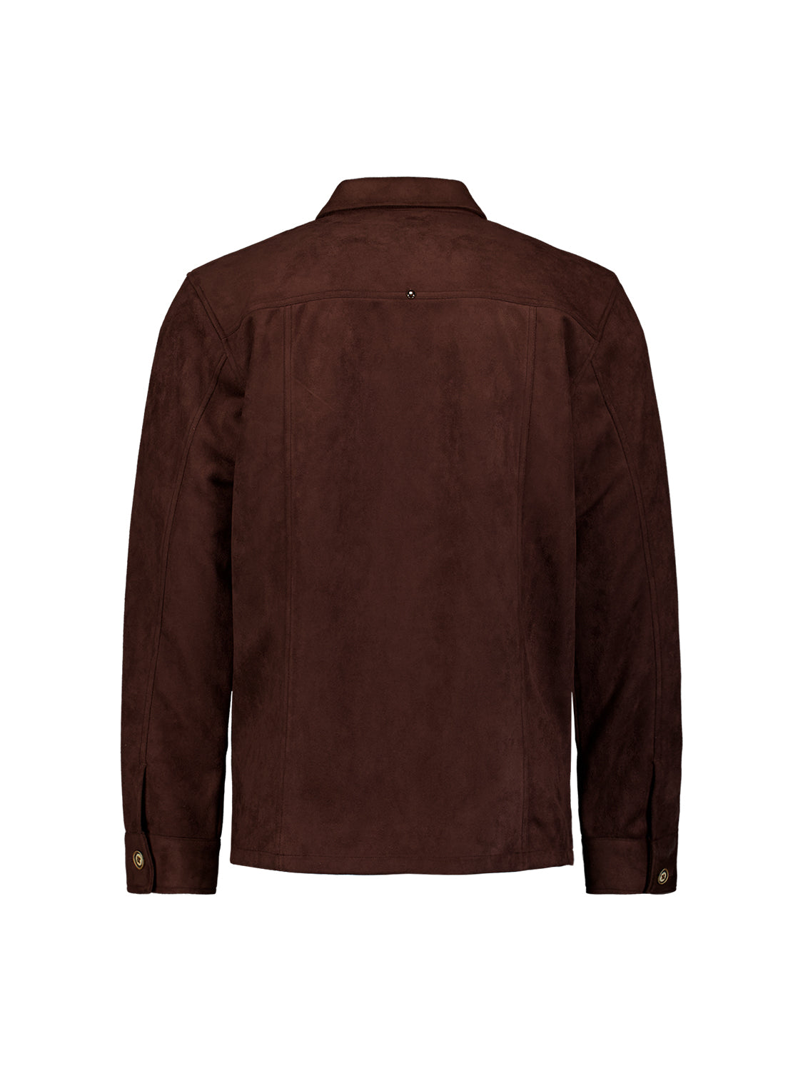 Overshirt met suèdelook | Dark Brown