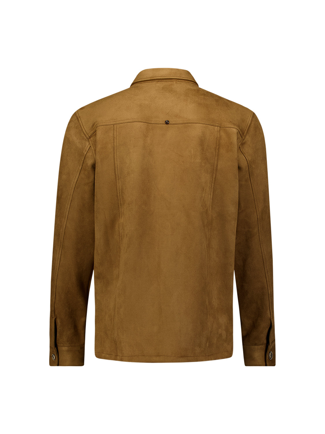 Overshirt met suèdelook | Caramel