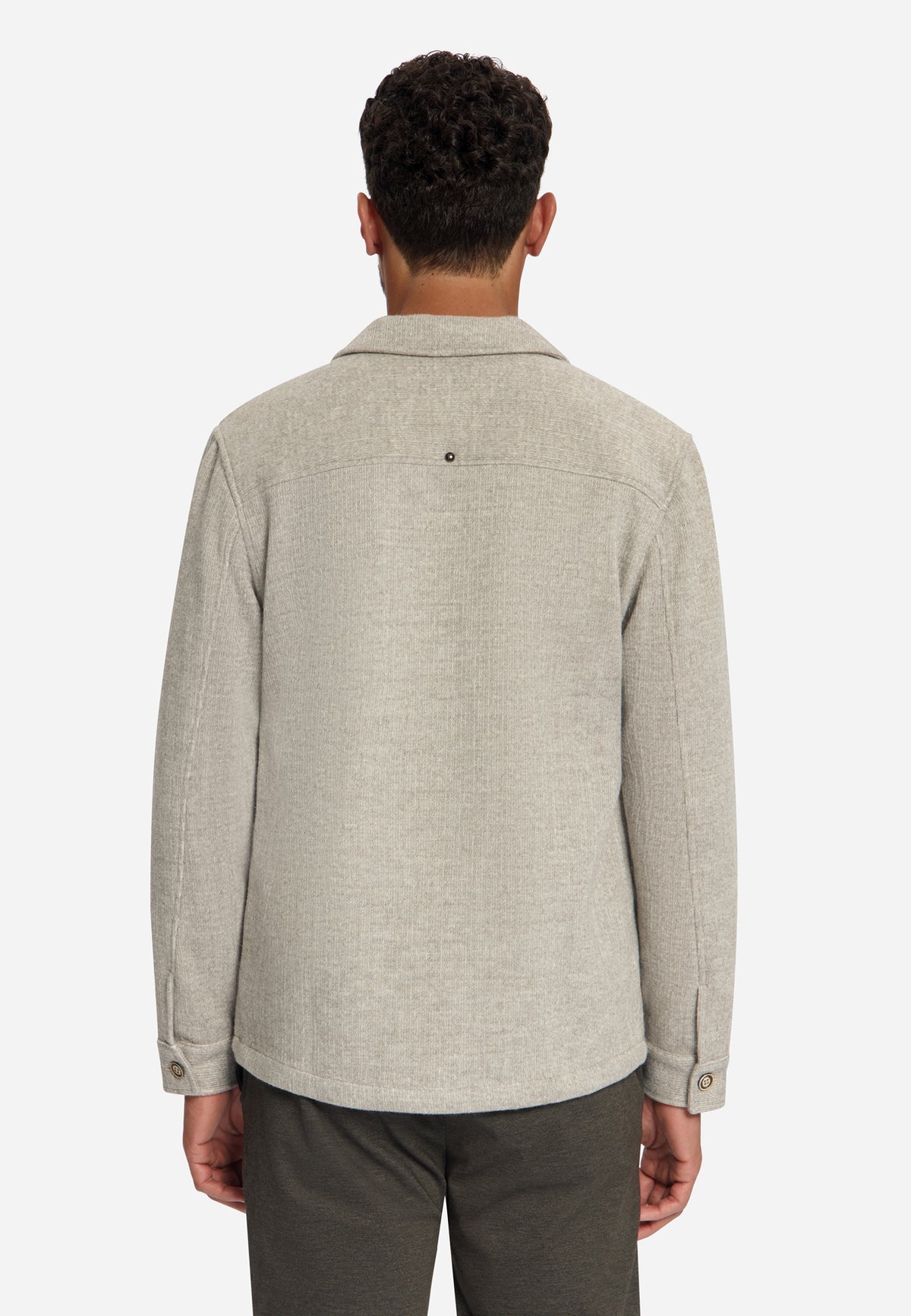 Overshirt met wollook | Cement