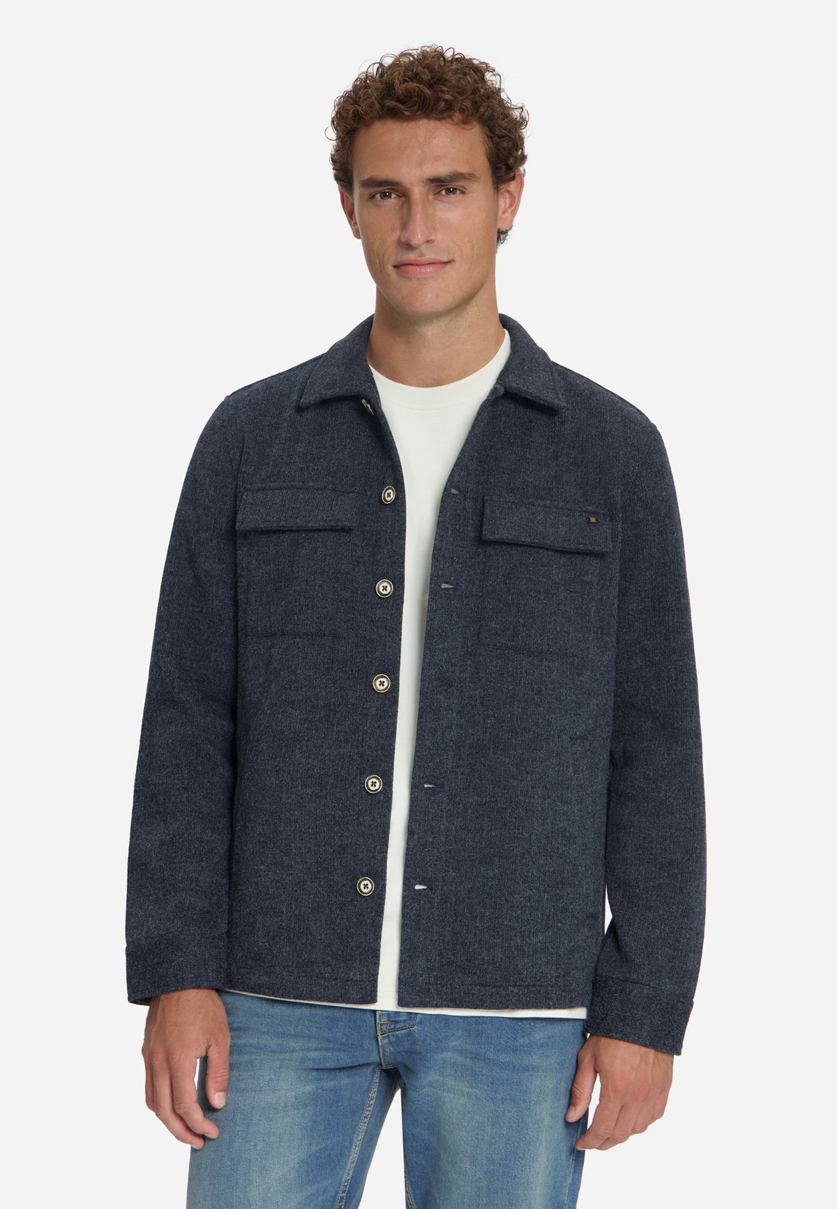Overshirt met wollook | Dark Night