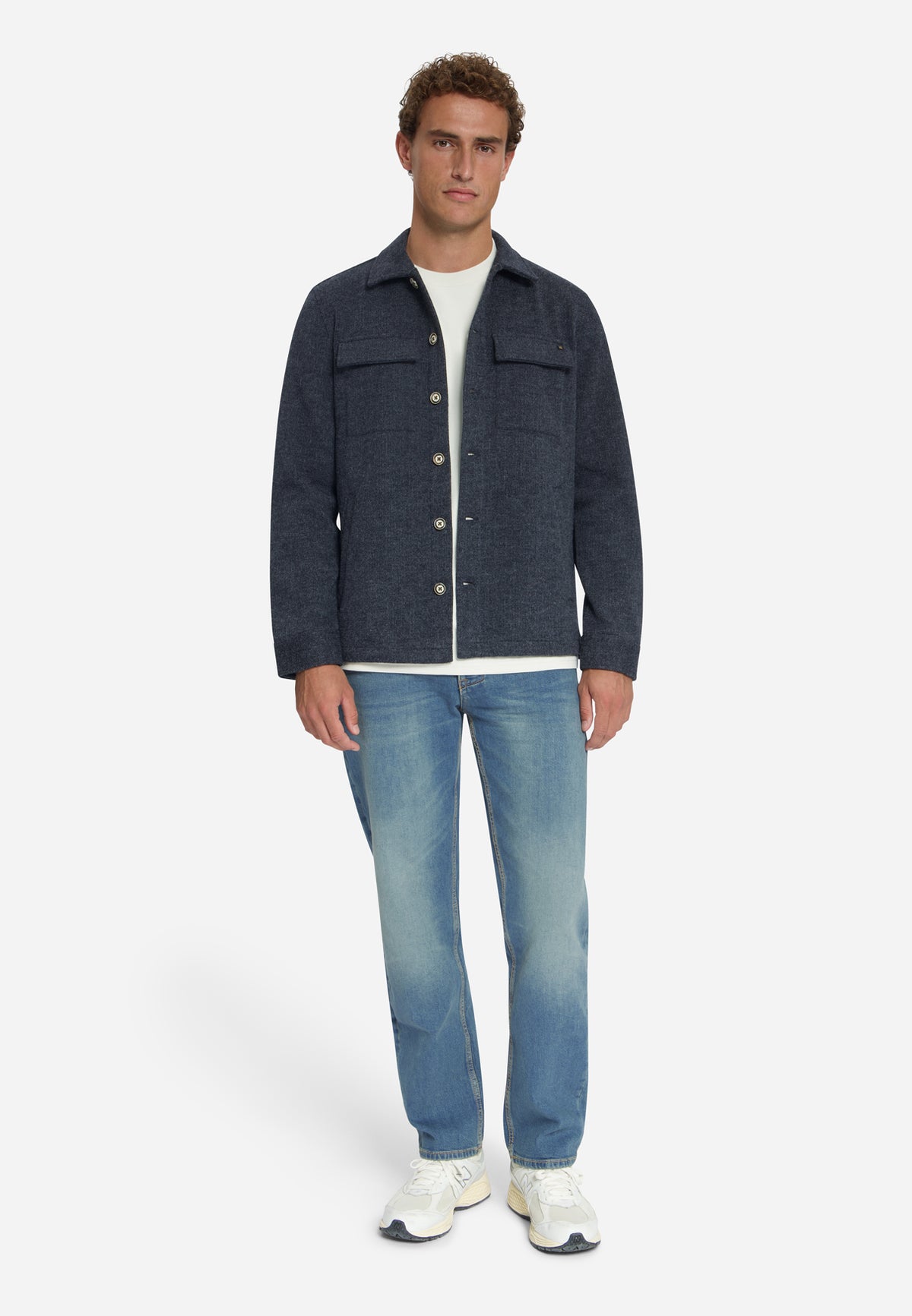 Overshirt met wollook | Dark Night
