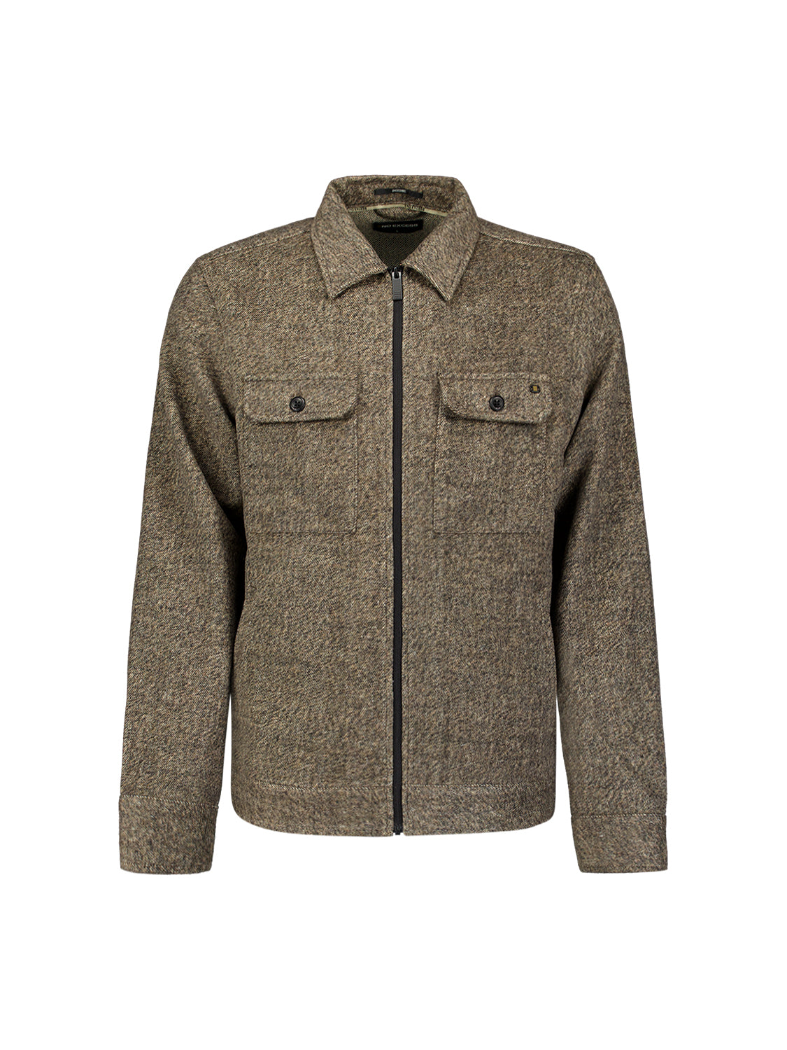 Wolmix overshirt met ritssluiting | Light Brown