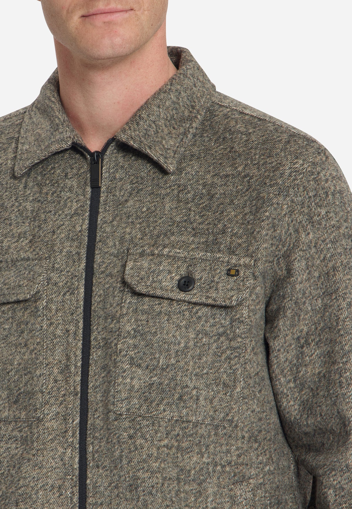 Wolmix overshirt met ritssluiting | Light Brown