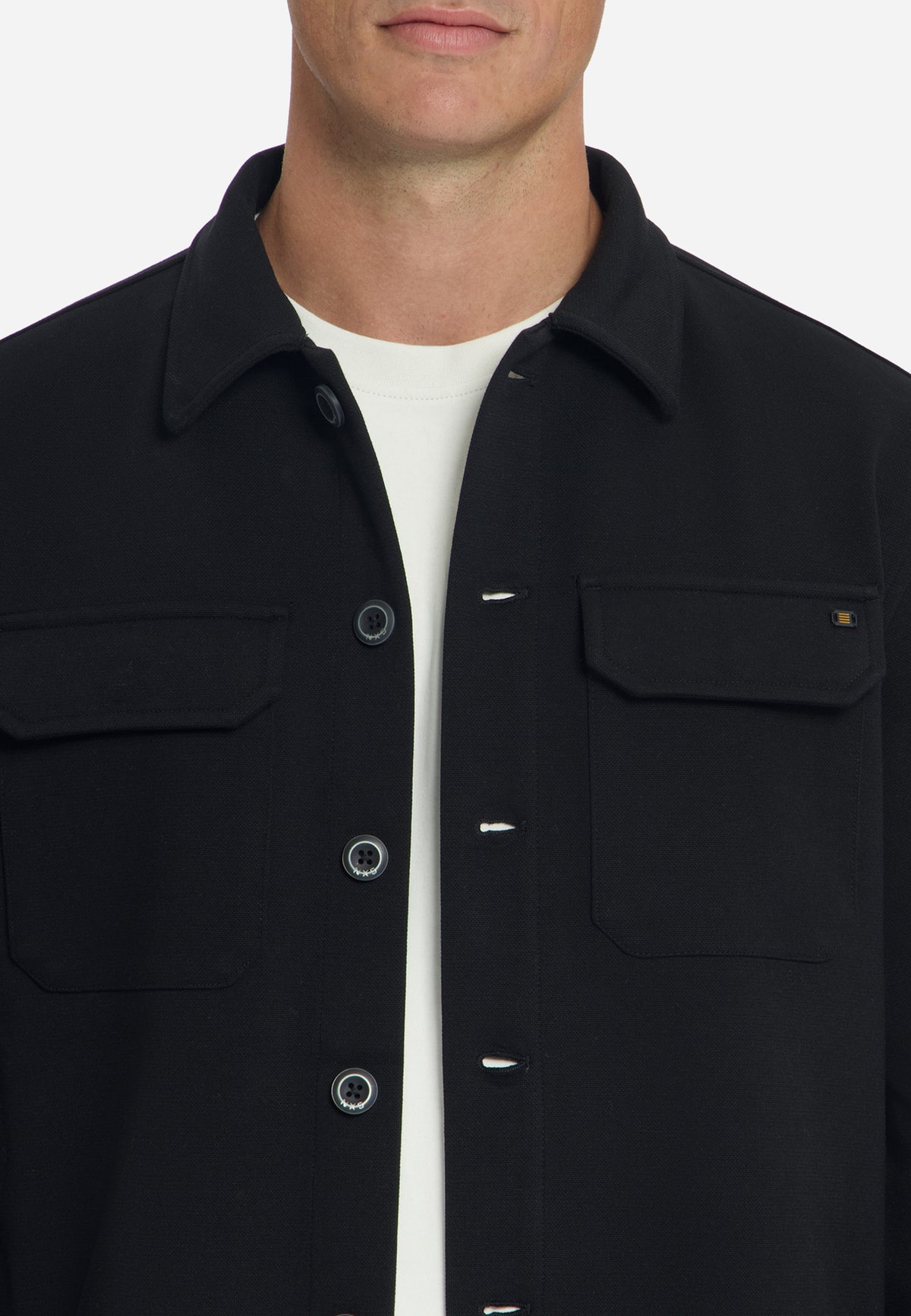 Piqué sweat overshirt | Black