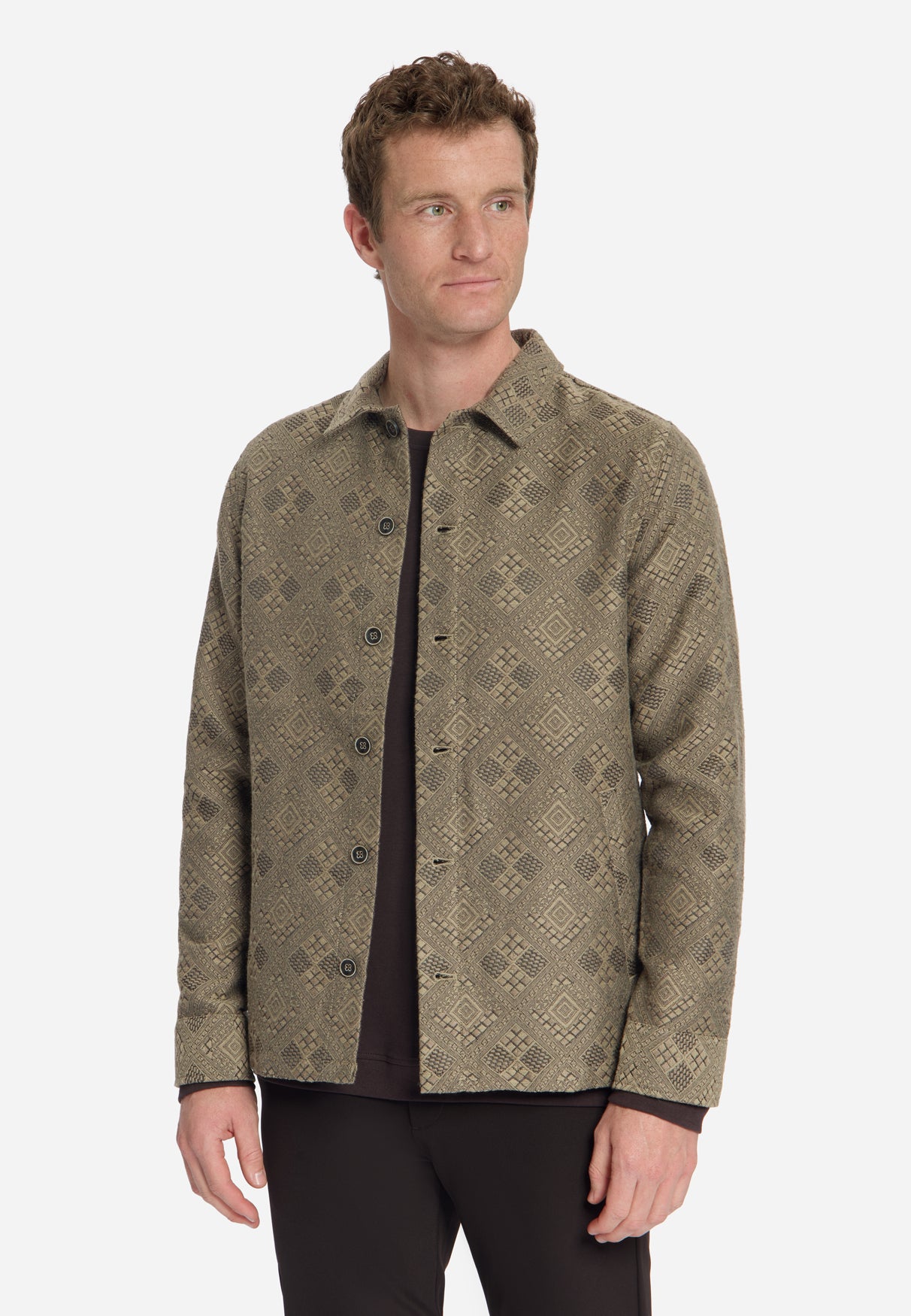 Jacquard overshirt | Taupe