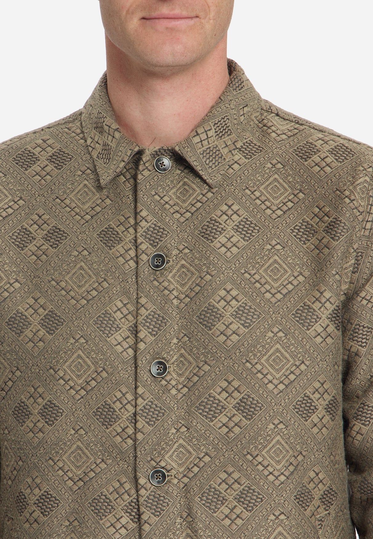 Jacquard overshirt | Taupe