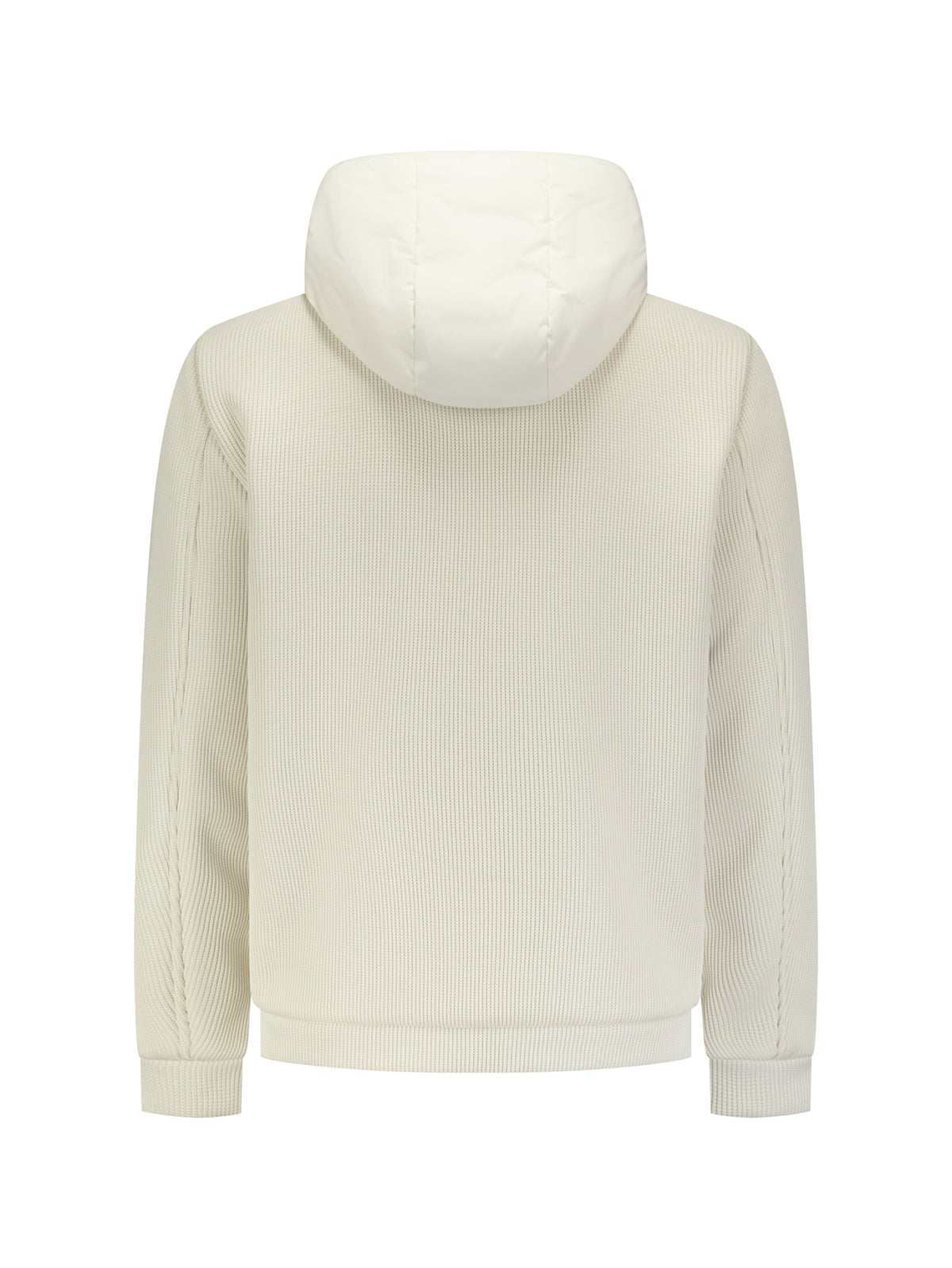 Knitted Padded Hooded Jacket | Stone