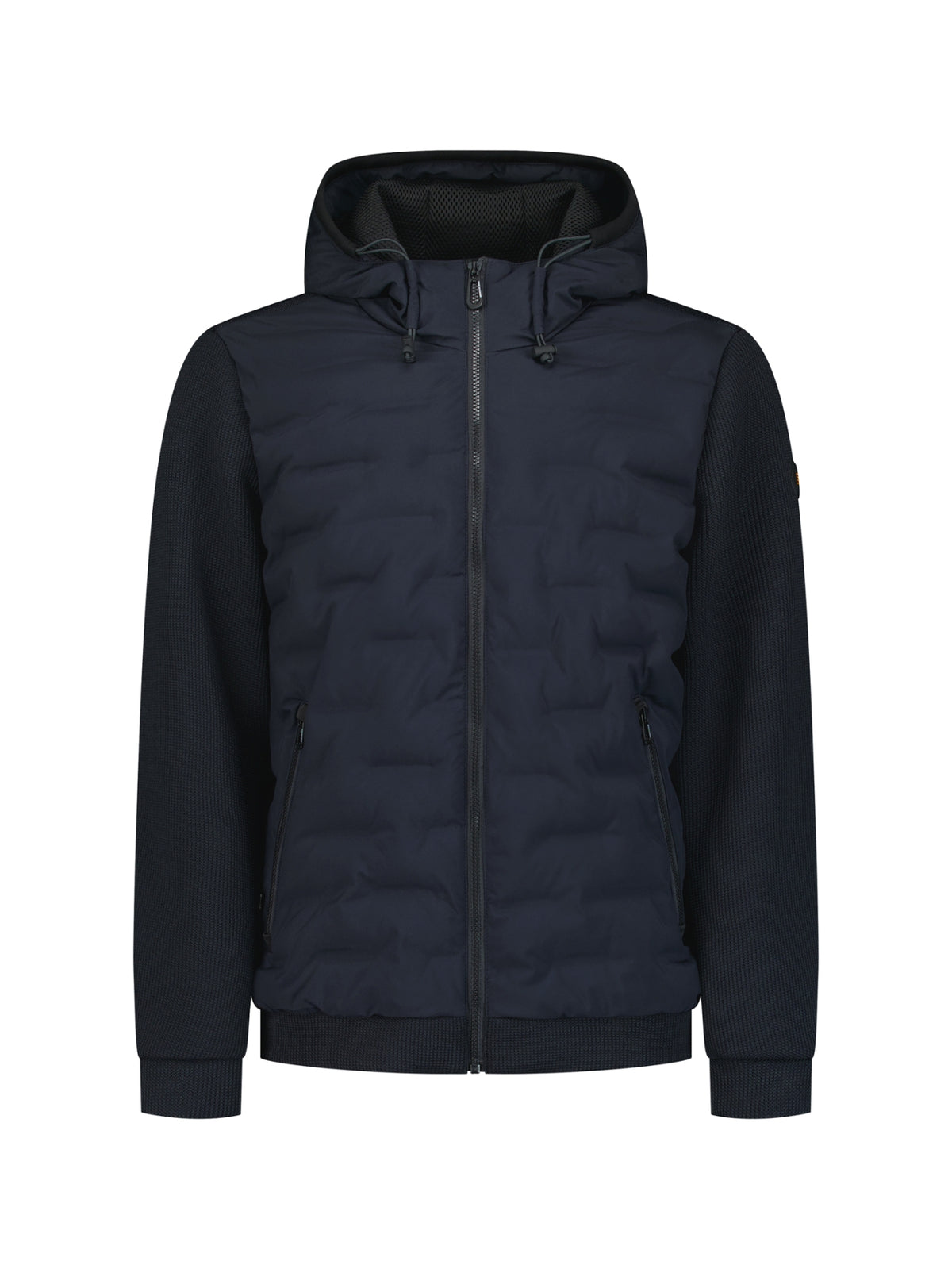 Knitted Padded Hooded Jacket | Dark Night
