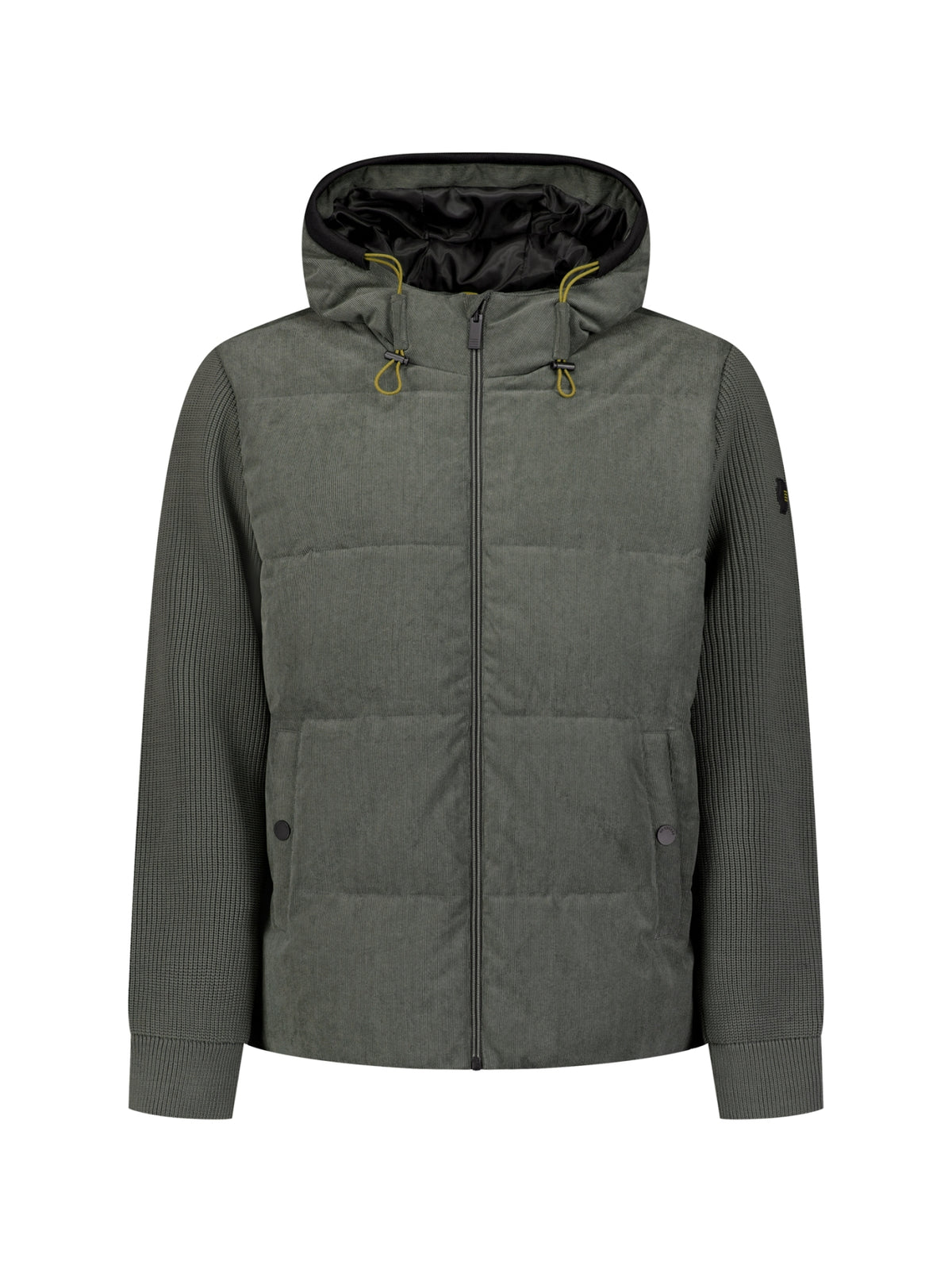 Jas met capuchon van corduroy-mix | Army