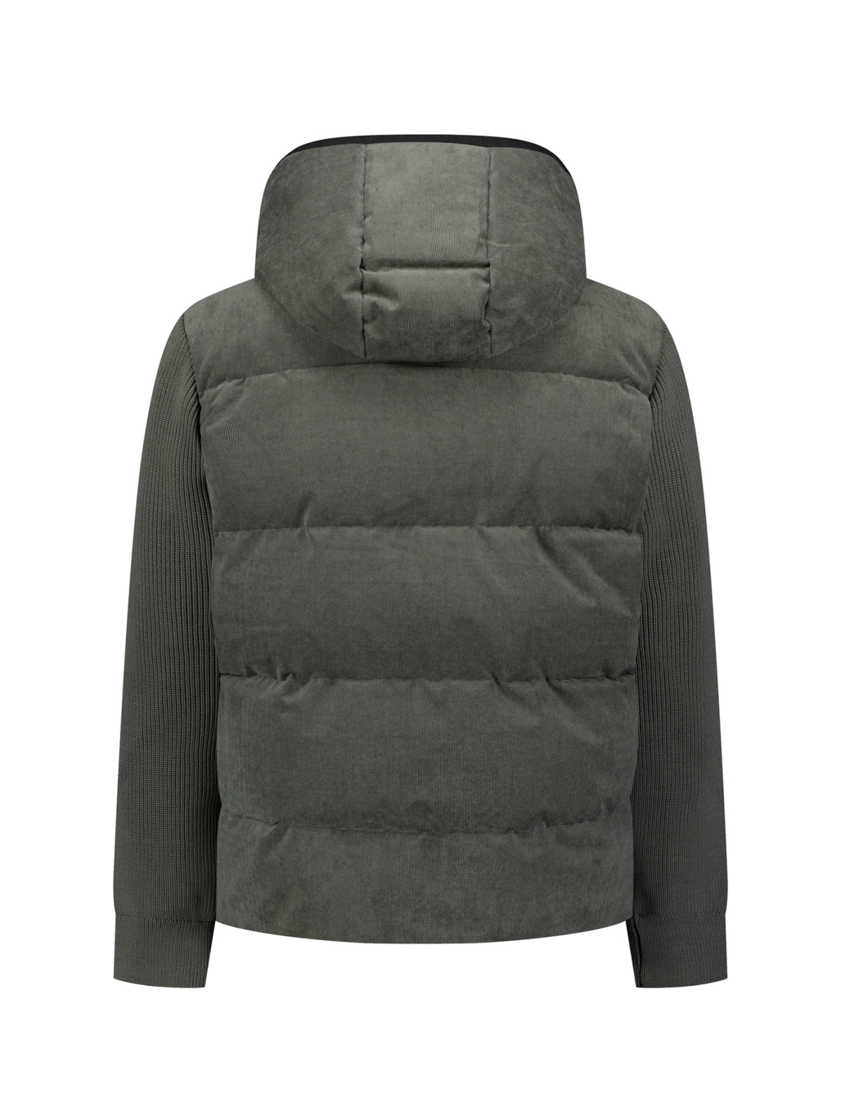 Jas met capuchon van corduroy-mix | Army