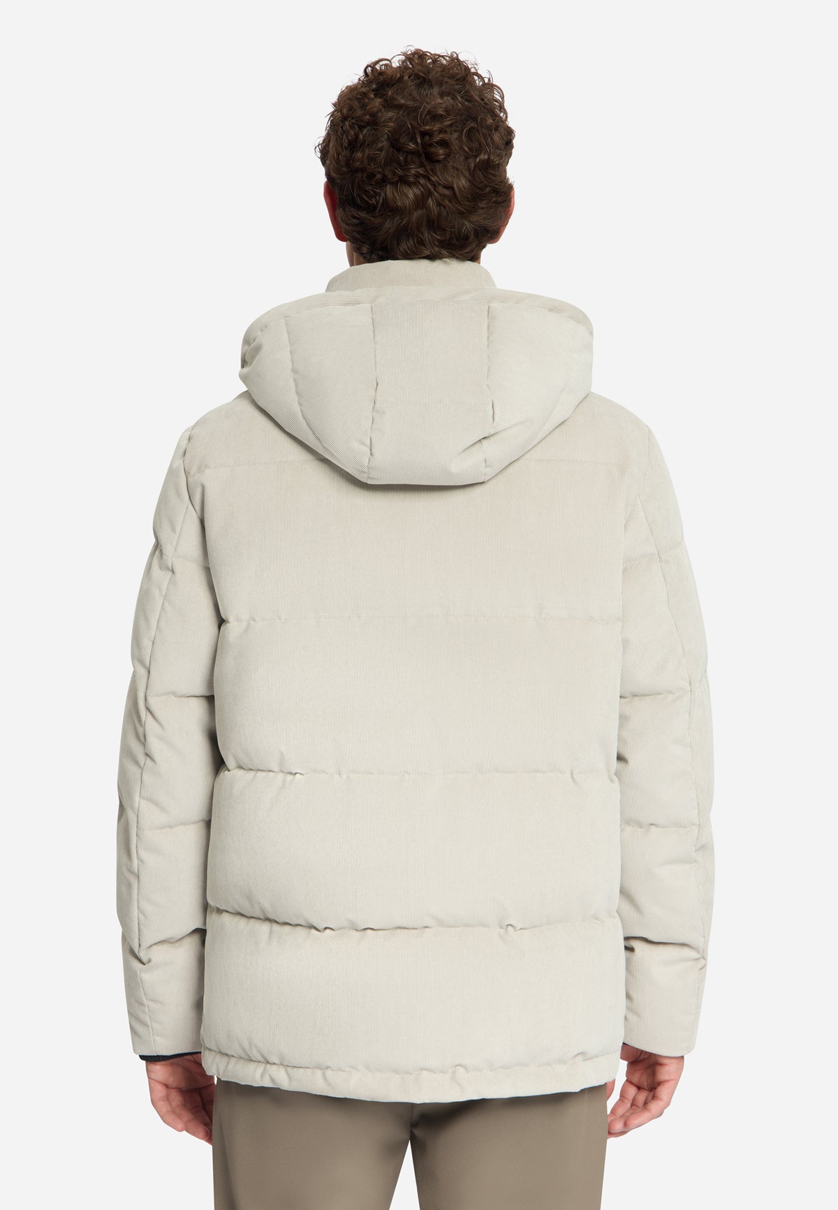 Corduroy-jas met capuchon | stone