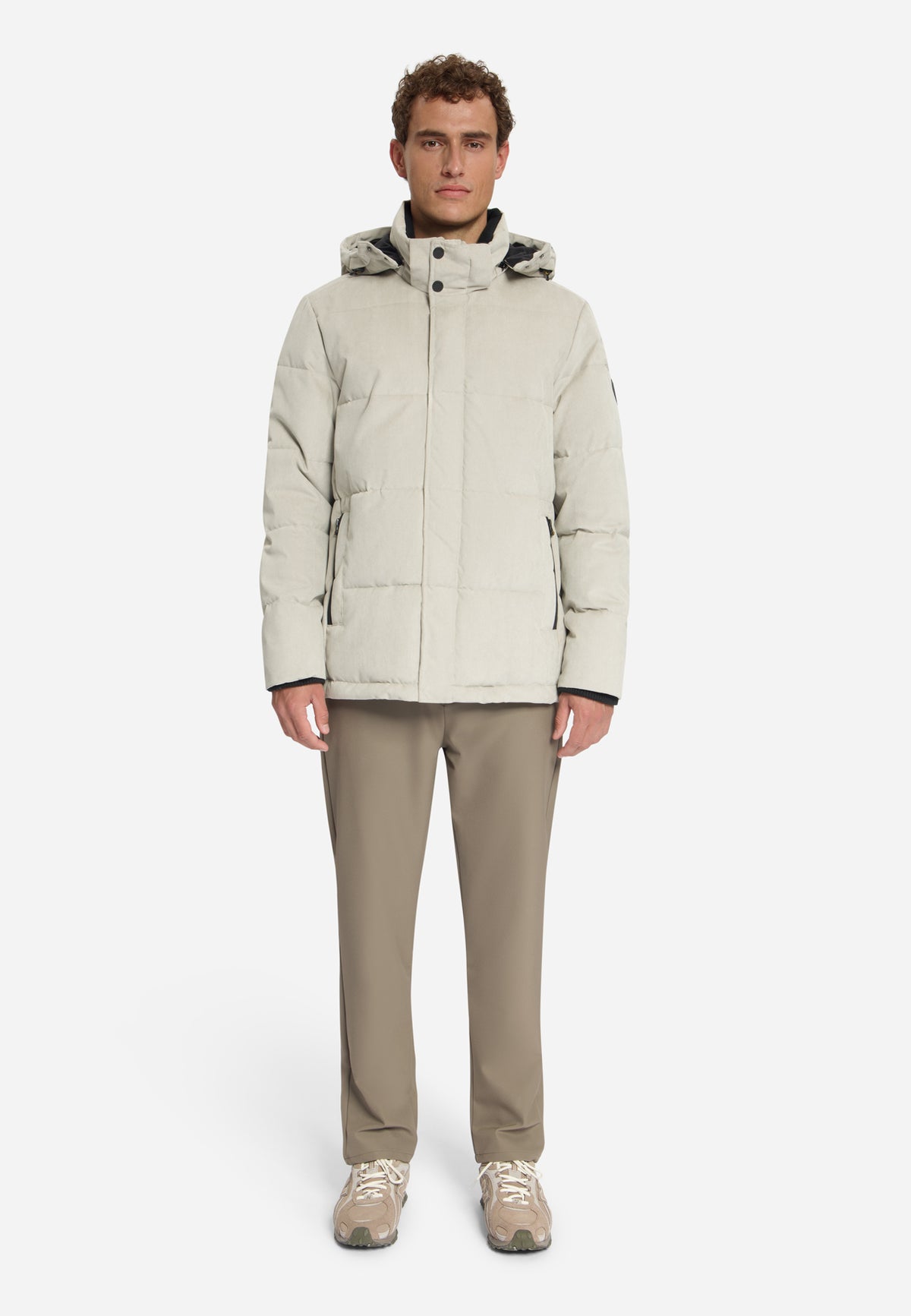 Corduroy-jas met capuchon | stone
