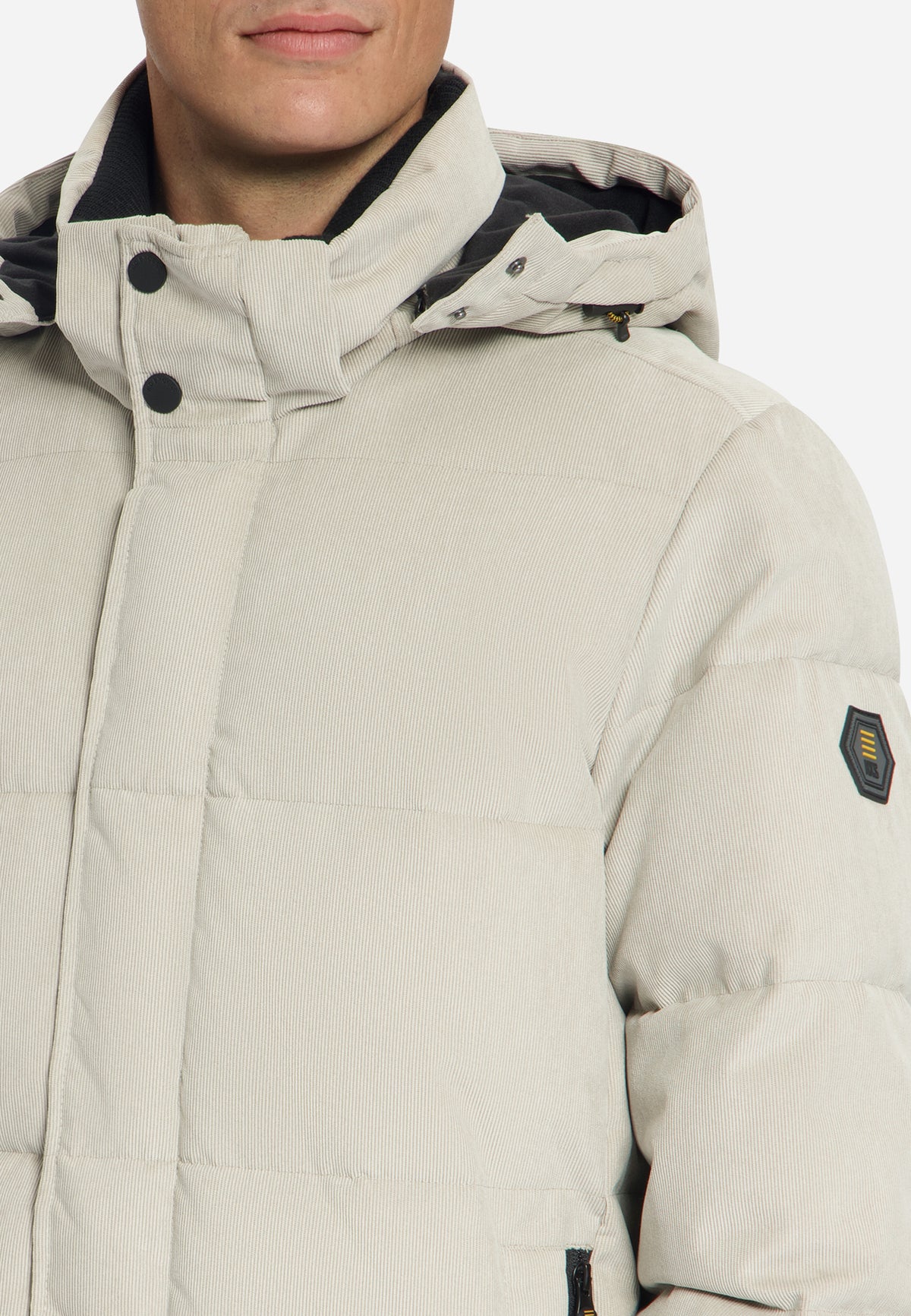 Corduroy-jas met capuchon | stone