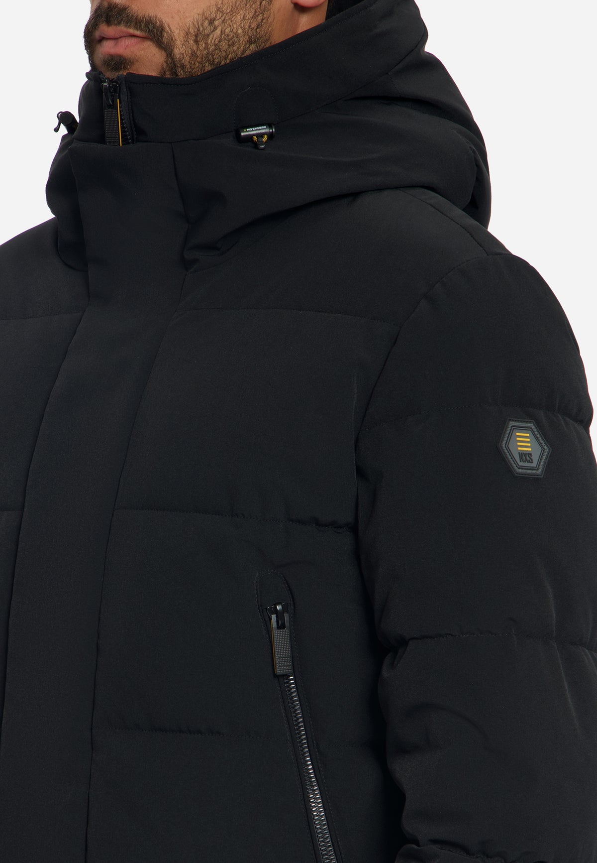 Gewatteerde parka jas met capuchon | Black