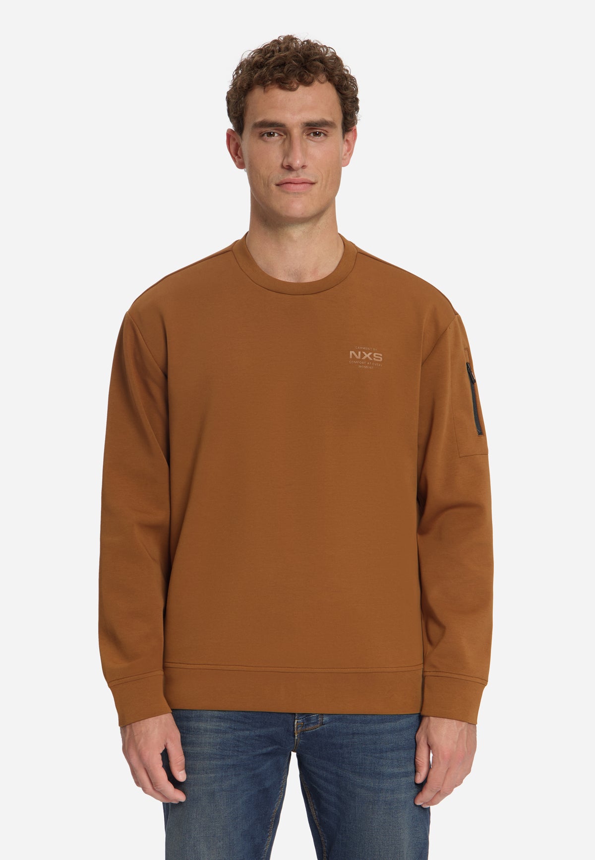 Sweater met ronde hals | Caramel
