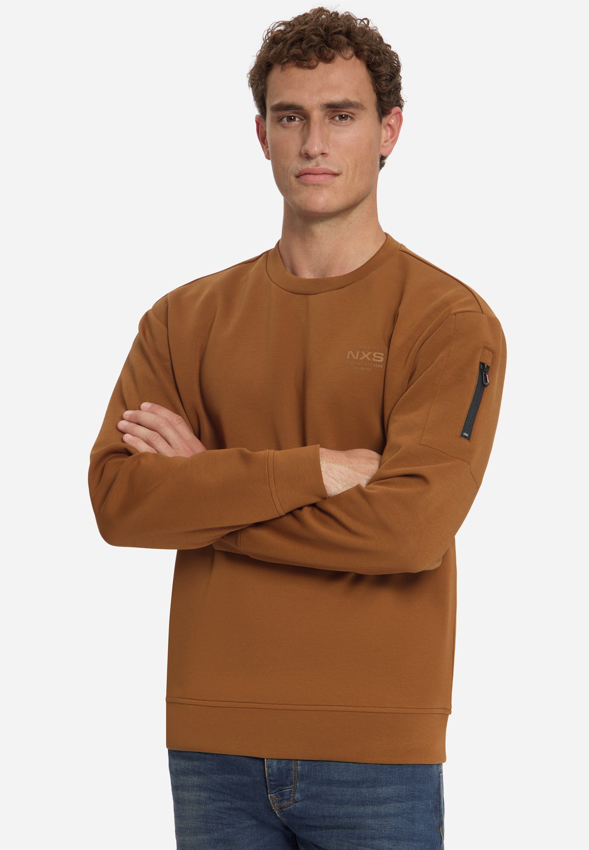 Sweater met ronde hals | Caramel