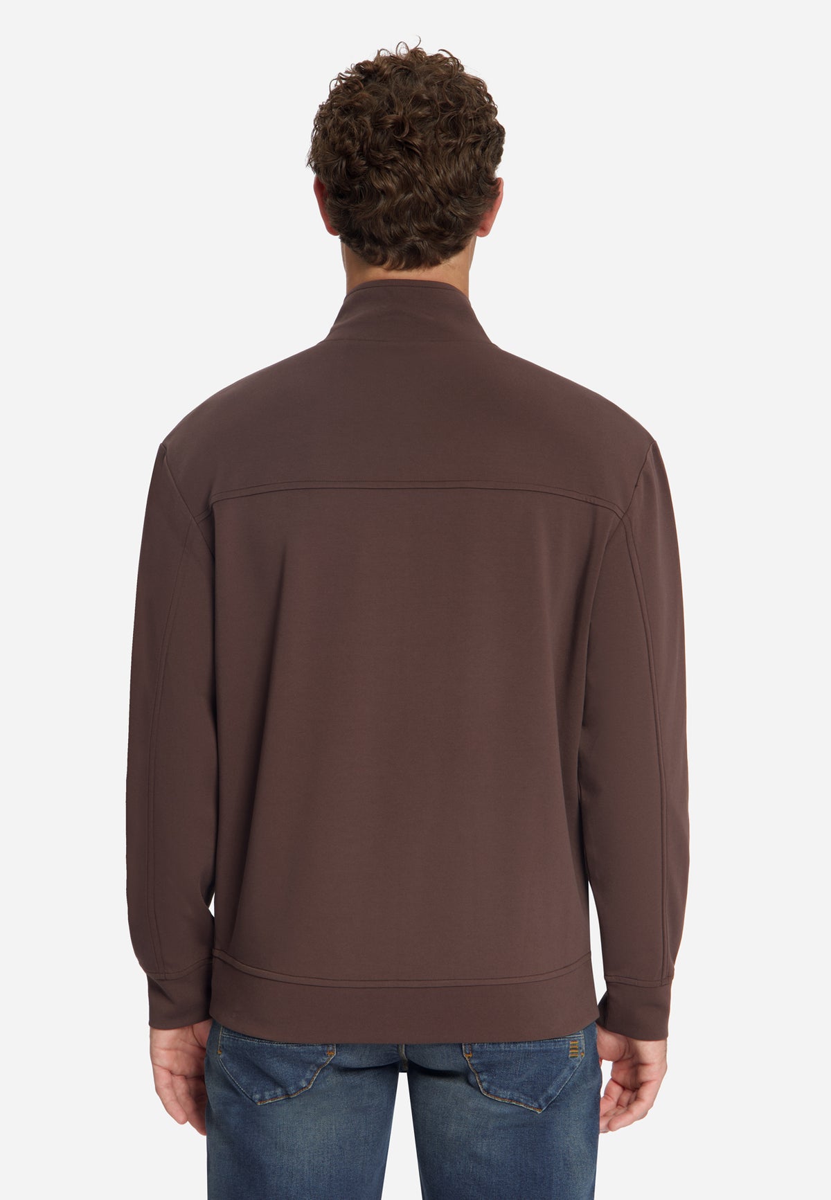 Sweater met volledige ritssluiting | Dark Brown