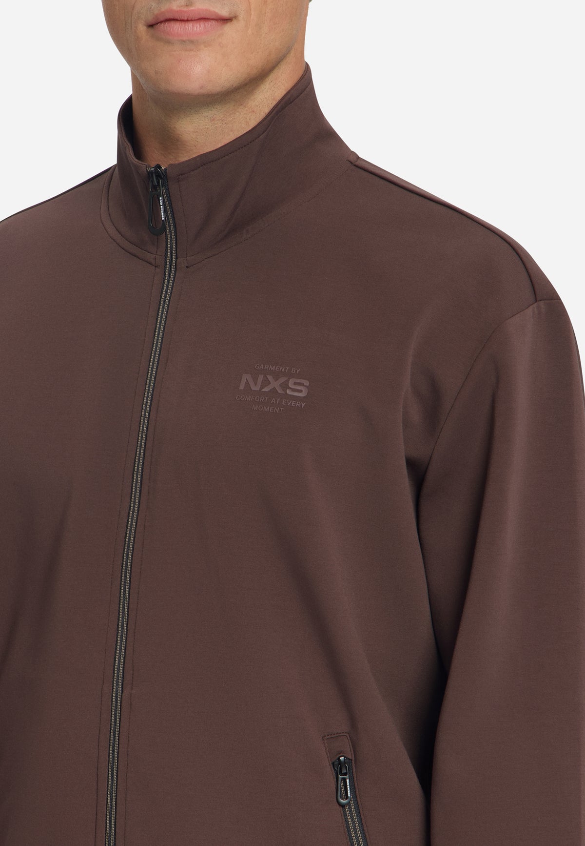 Sweater met volledige ritssluiting | Dark Brown