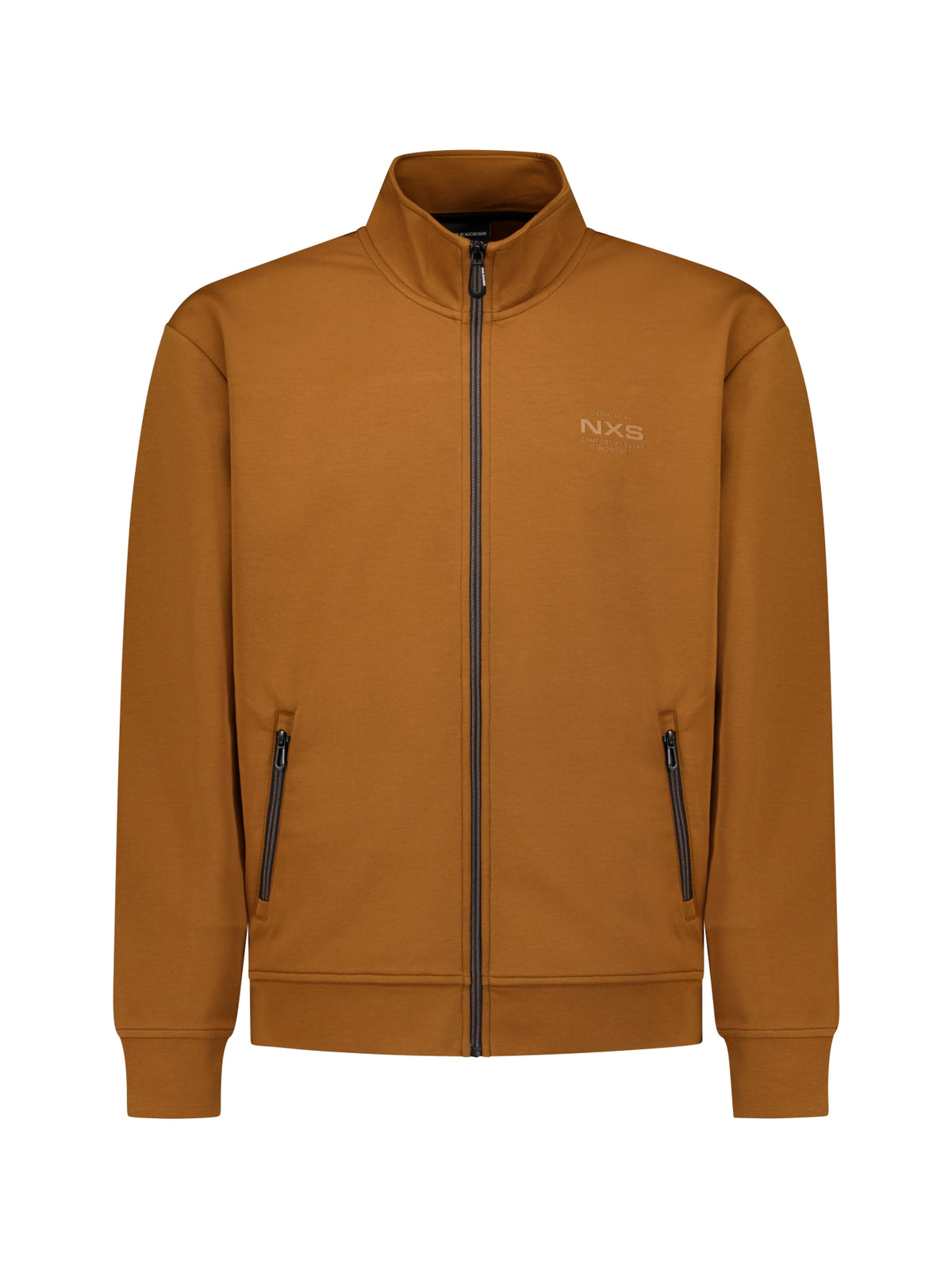 Sweater met volledige ritssluiting | Caramel