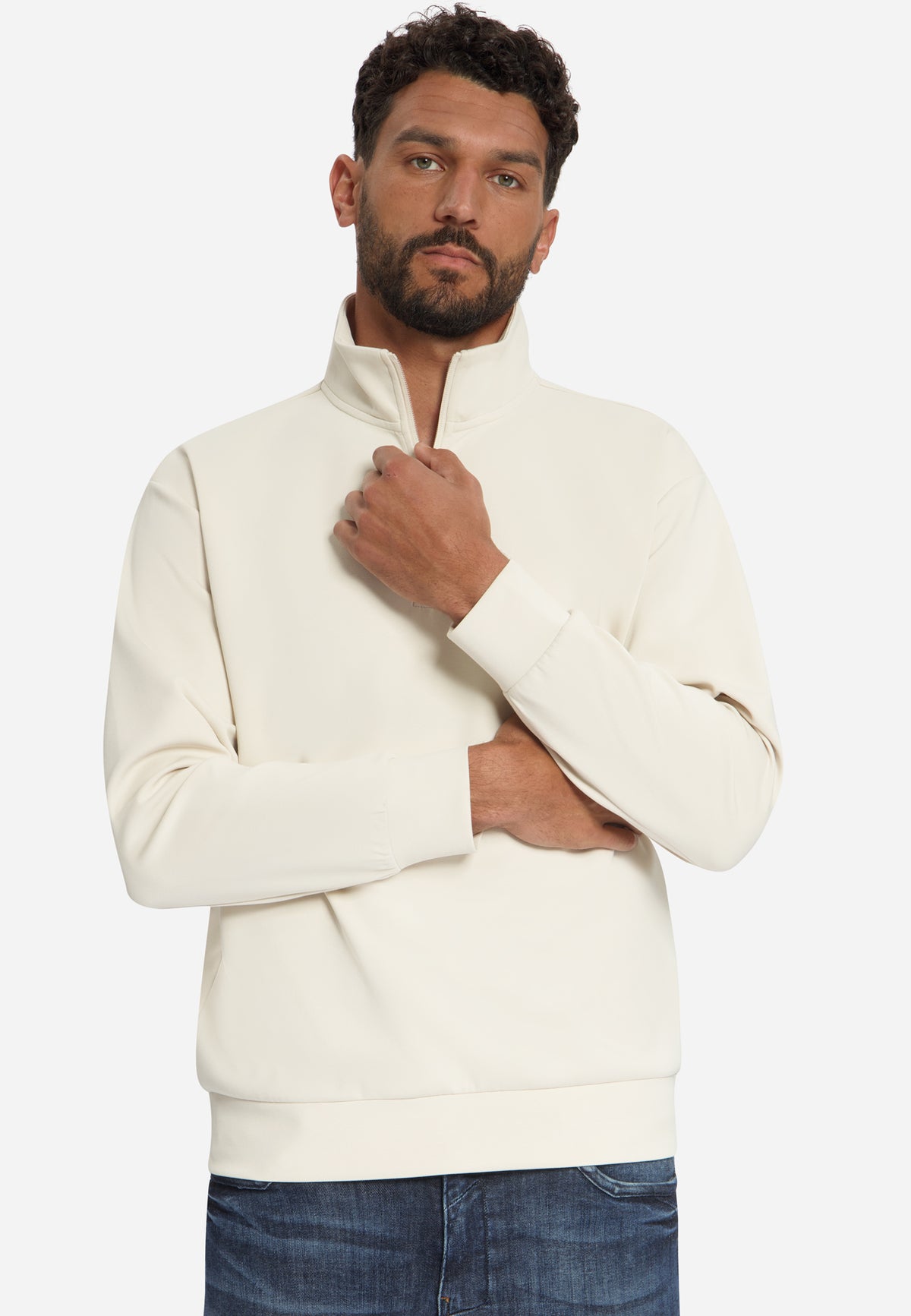 Half-zip sweater | Stone