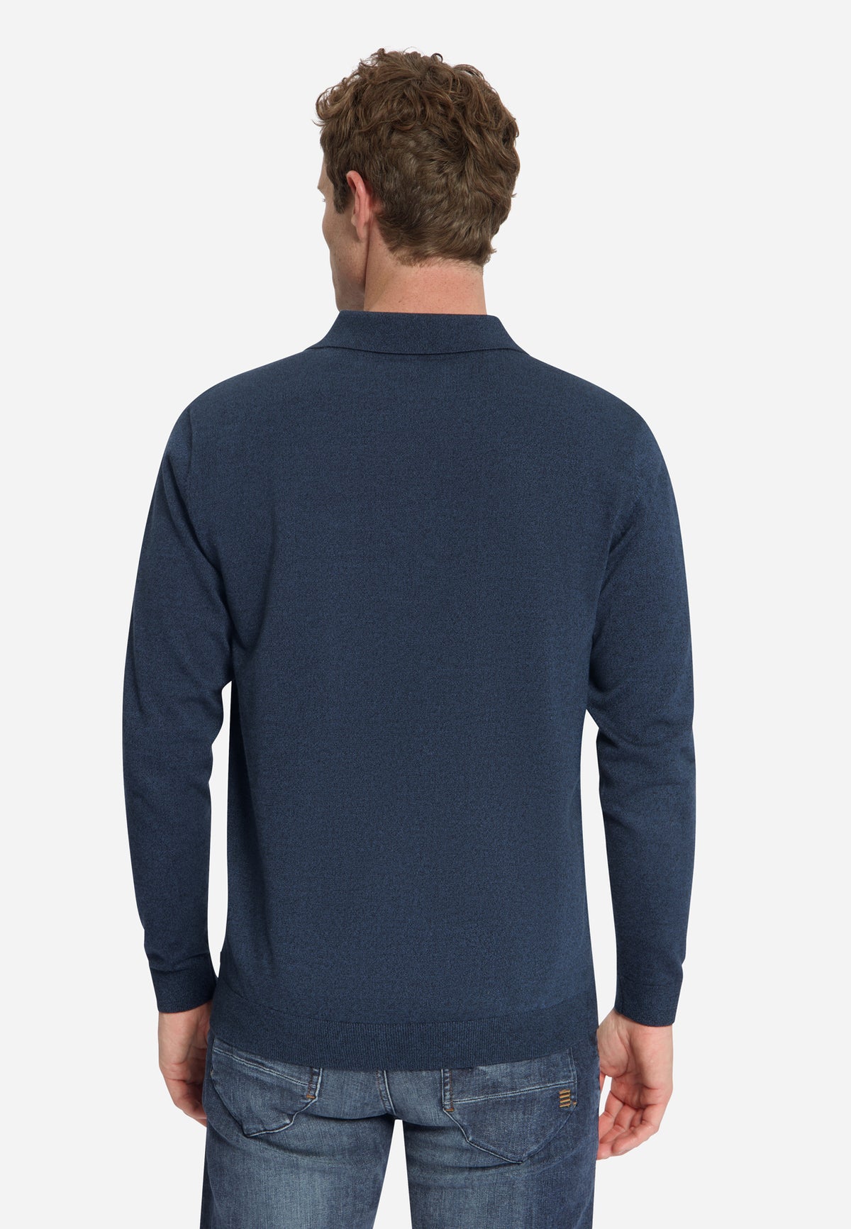 Gemêleerde polo trui | Navy