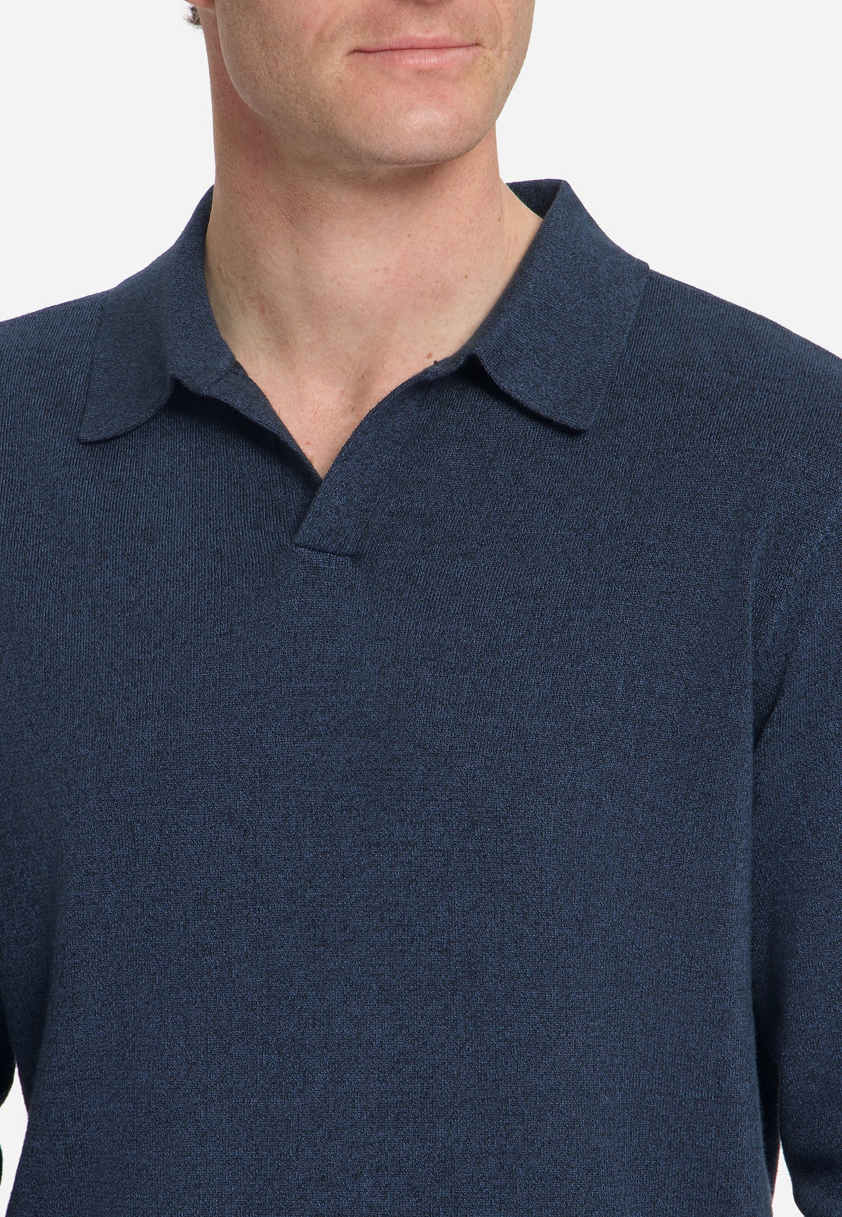 Gemêleerde polo trui | Navy