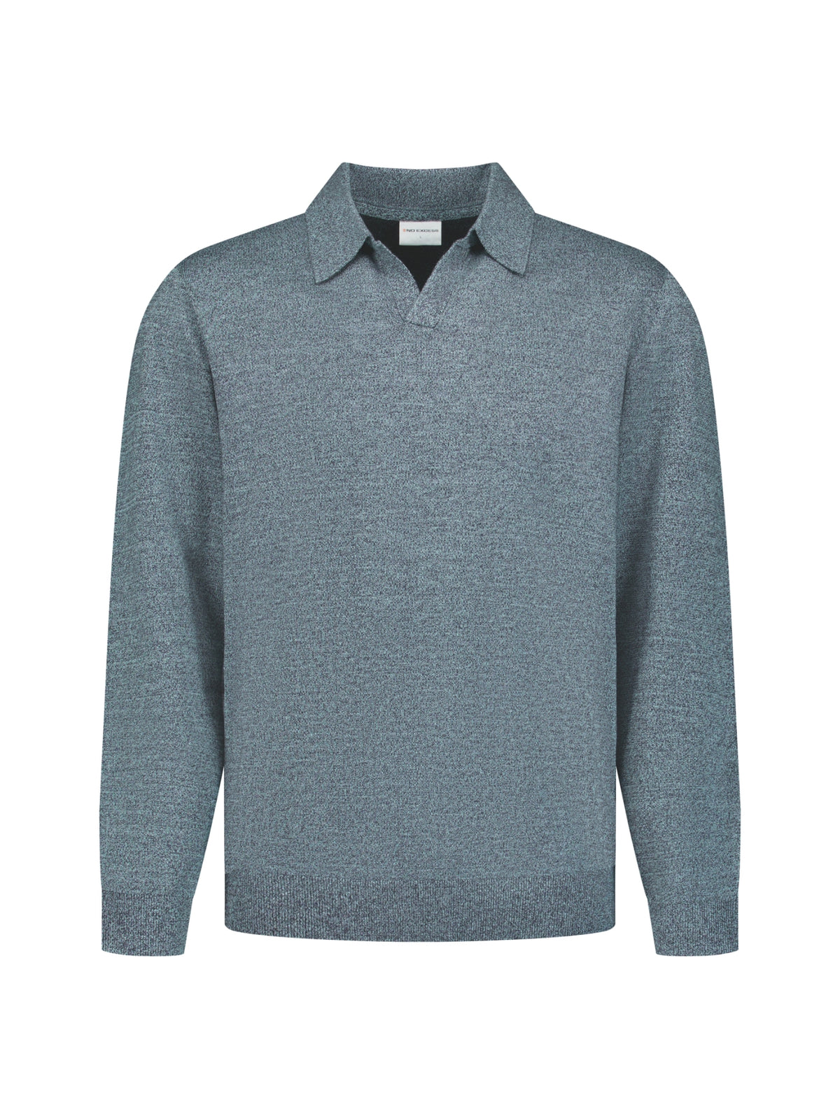 Gemêleerde polo trui | Dusty Blue