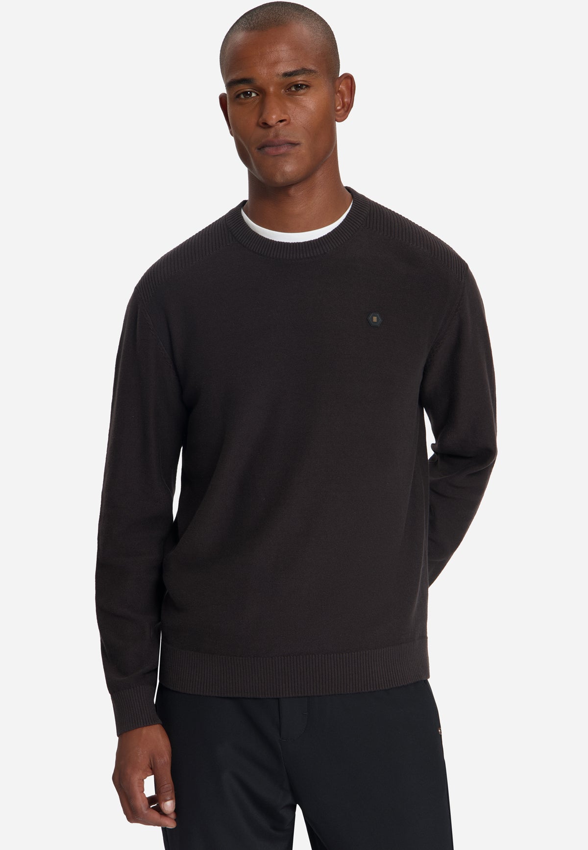 Trui met ronde hals | Dark Brown