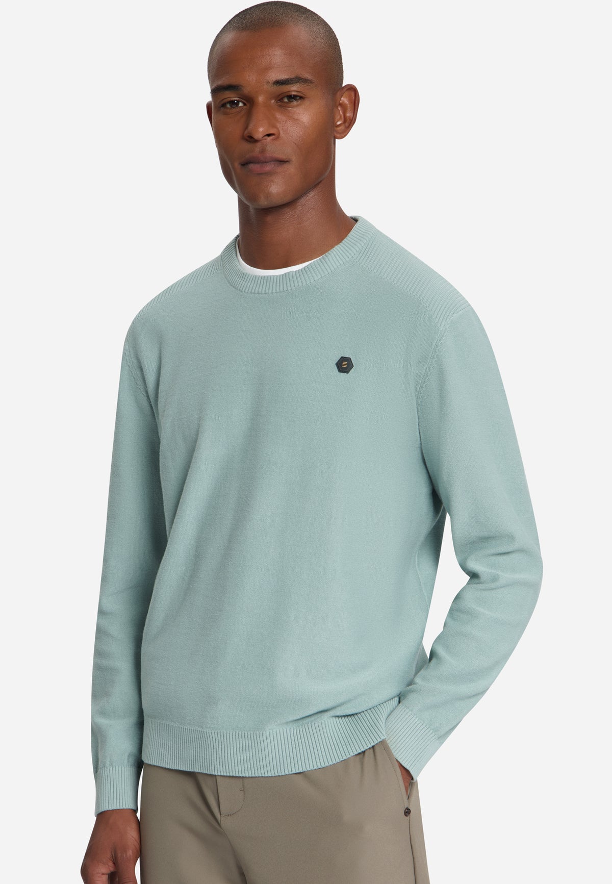 Trui met ronde hals | Dusty Blue