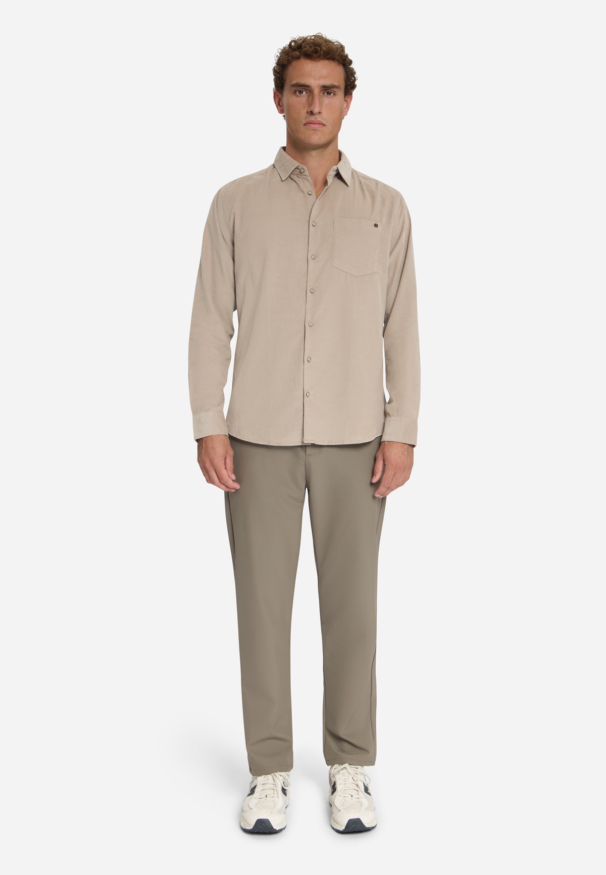 Fine corduroy overhemd | Cement