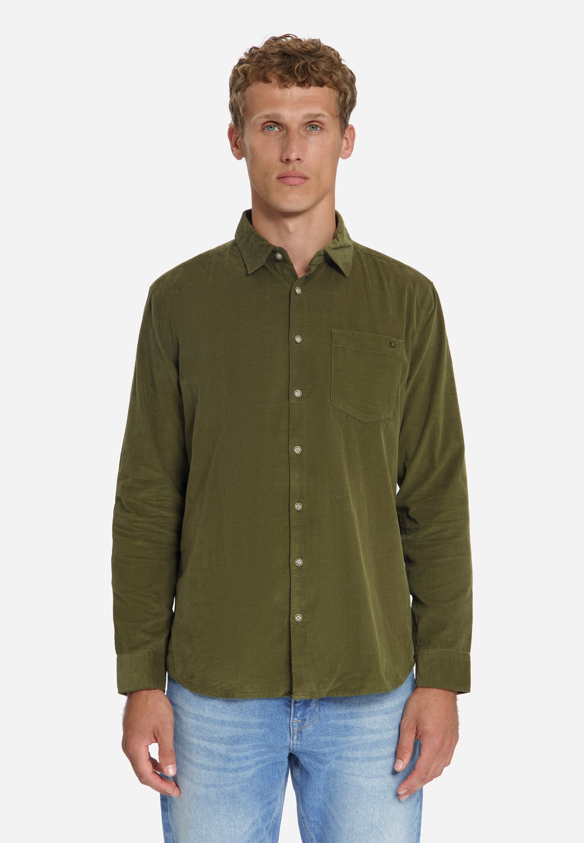 Fine corduroy overhemd | Moss