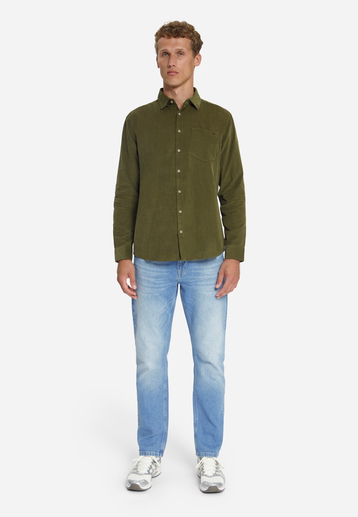Fine corduroy overhemd | Moss