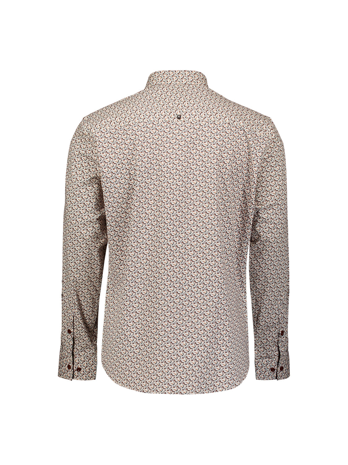 Bedrukt stretch overhemd | Caramel