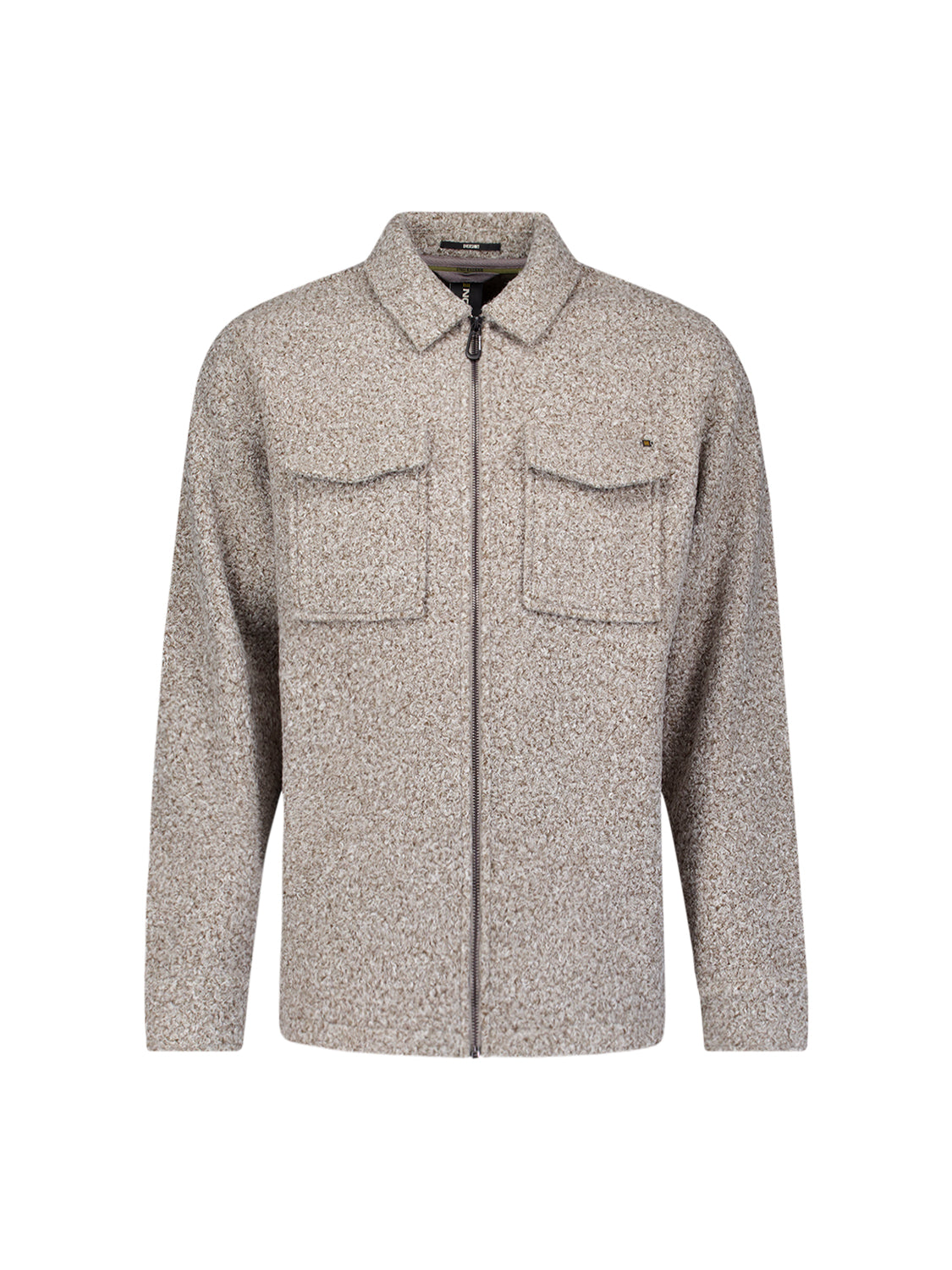 Bouclé overshirt met ritssluiting | Grey Melange