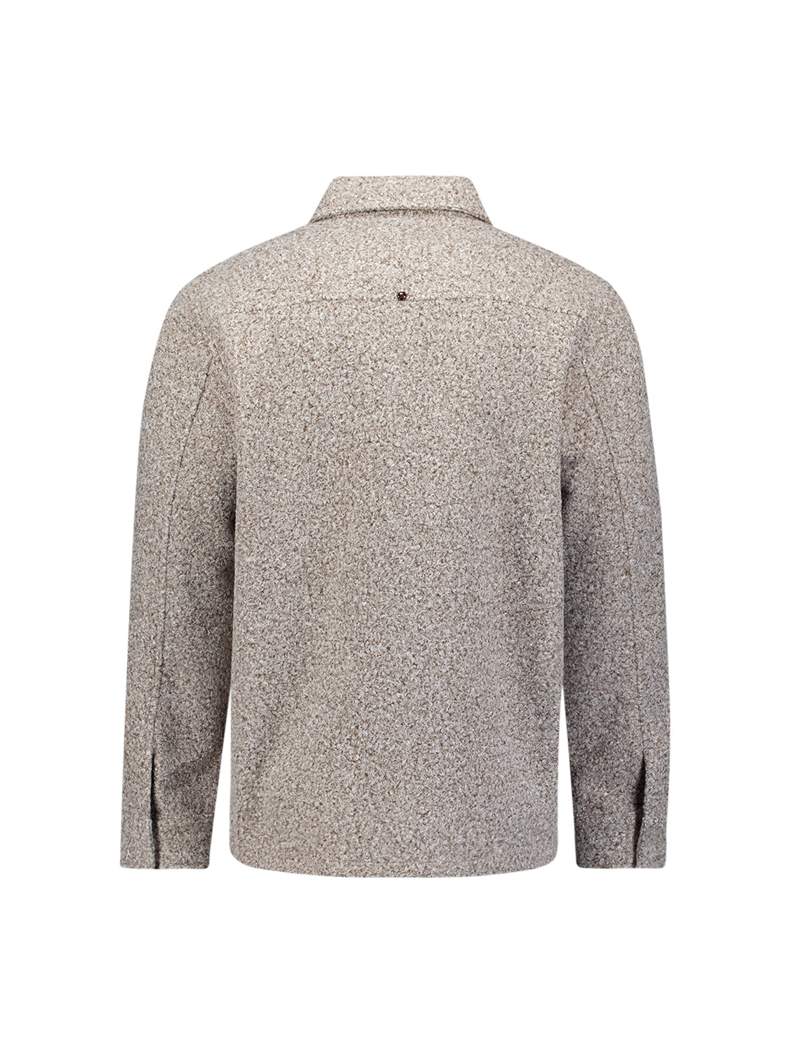 Bouclé overshirt met ritssluiting | Grey Melange