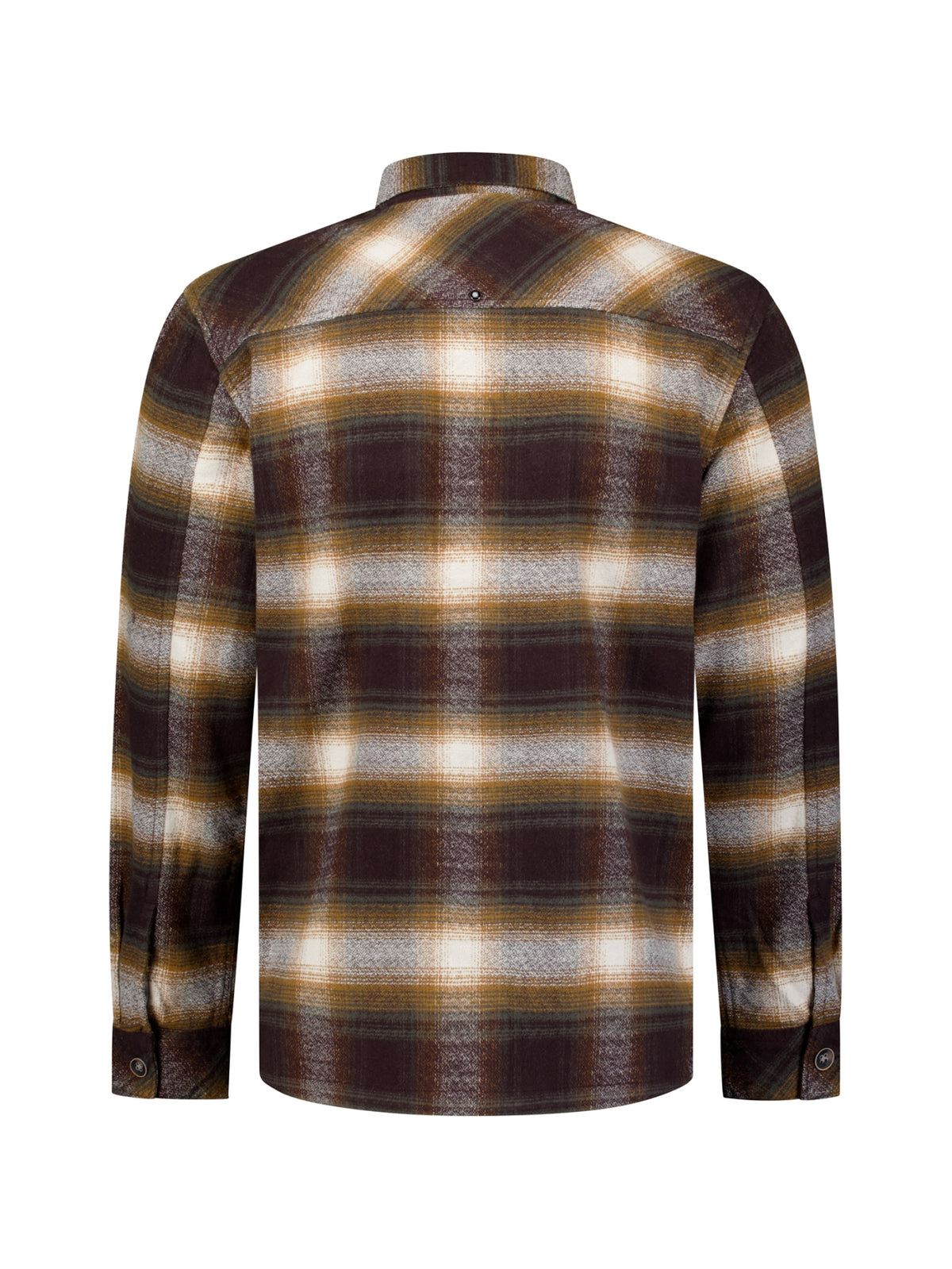 Katoenen geruit overshirt | Stone