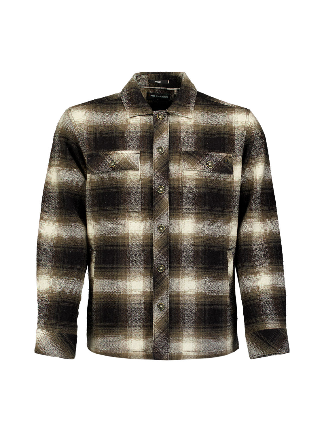 Katoenen geruit overshirt | Black
