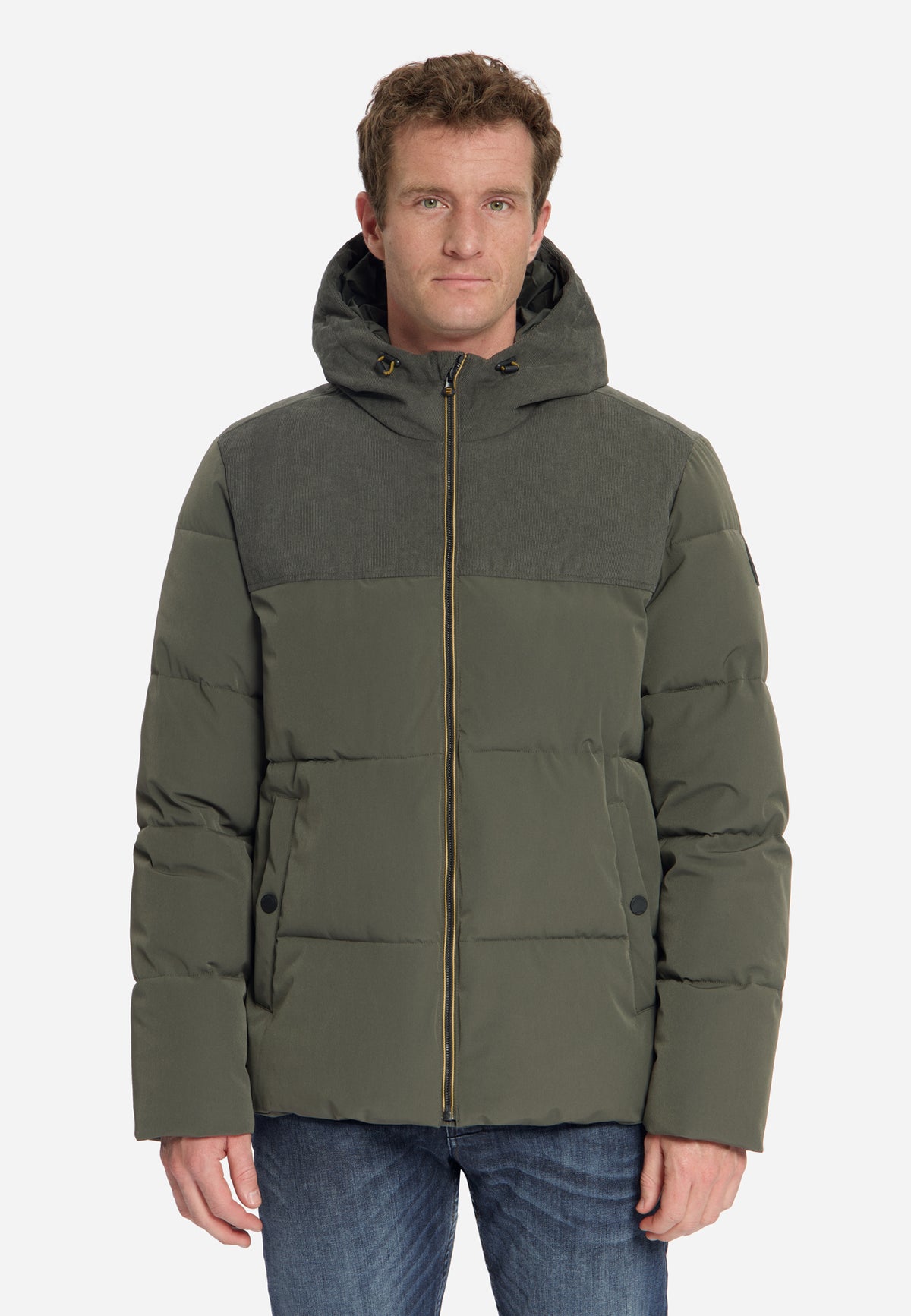 Pufferjas met corduroy | Army